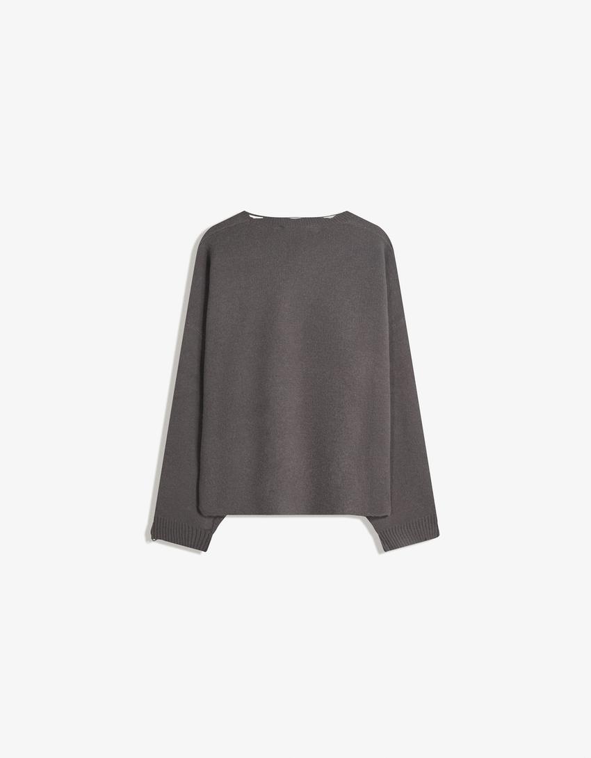 Jersey cropped jacquard-Gris