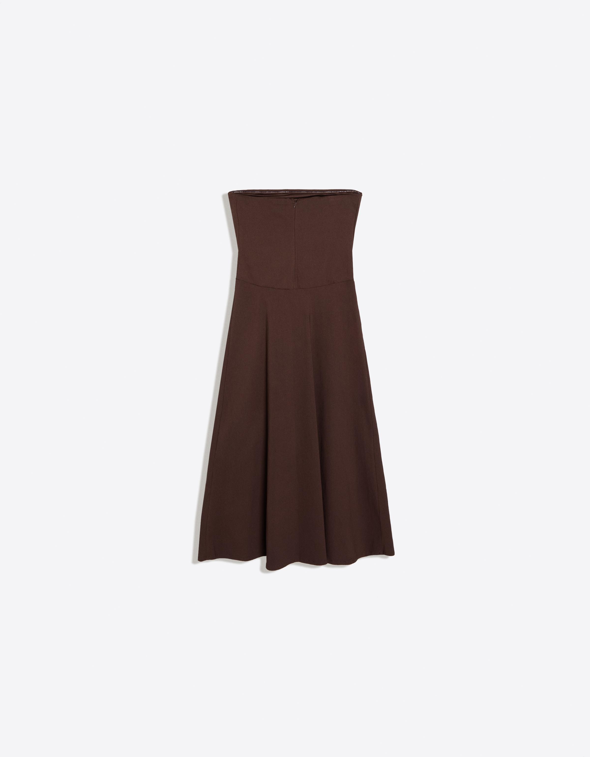 Bandeau midi dress — Brown