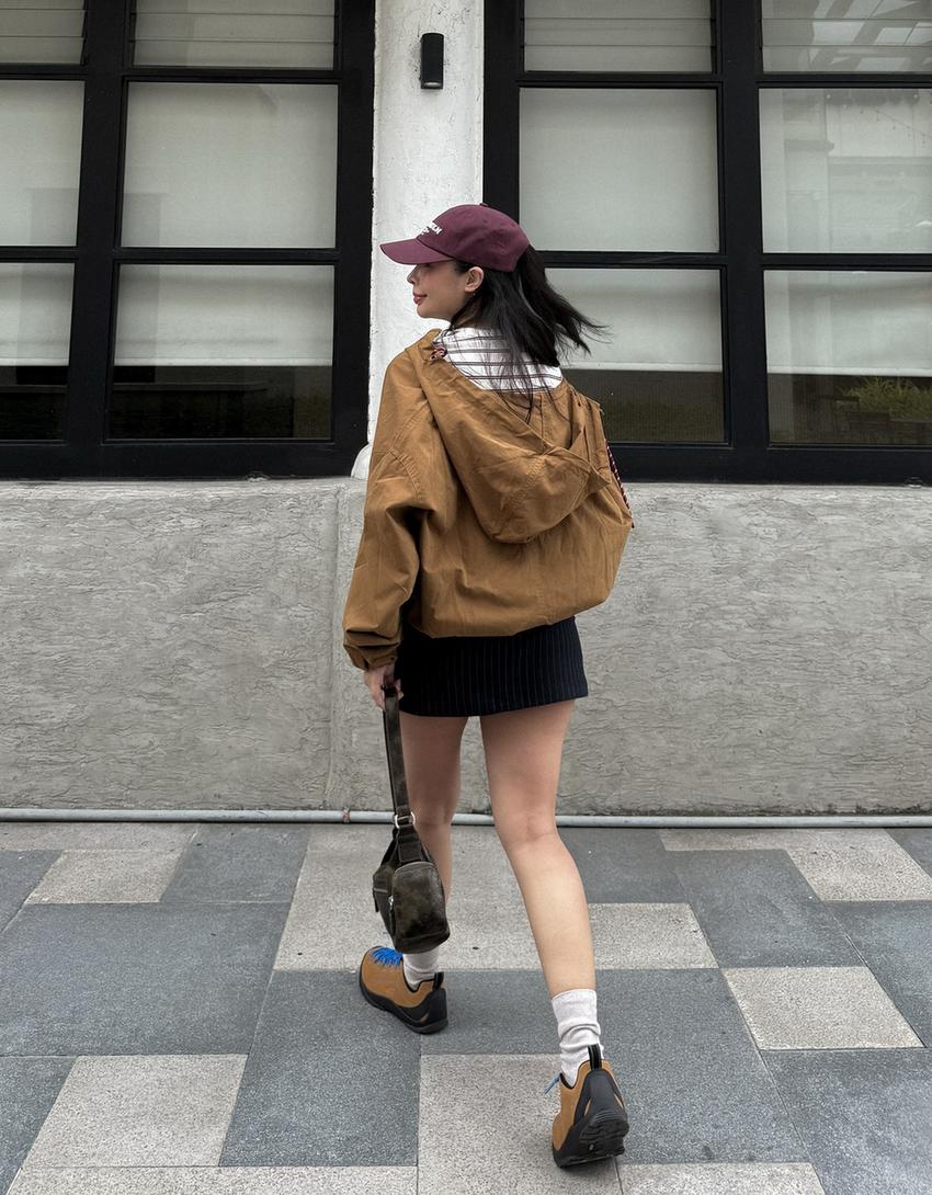 Hooded jacket-Camel
