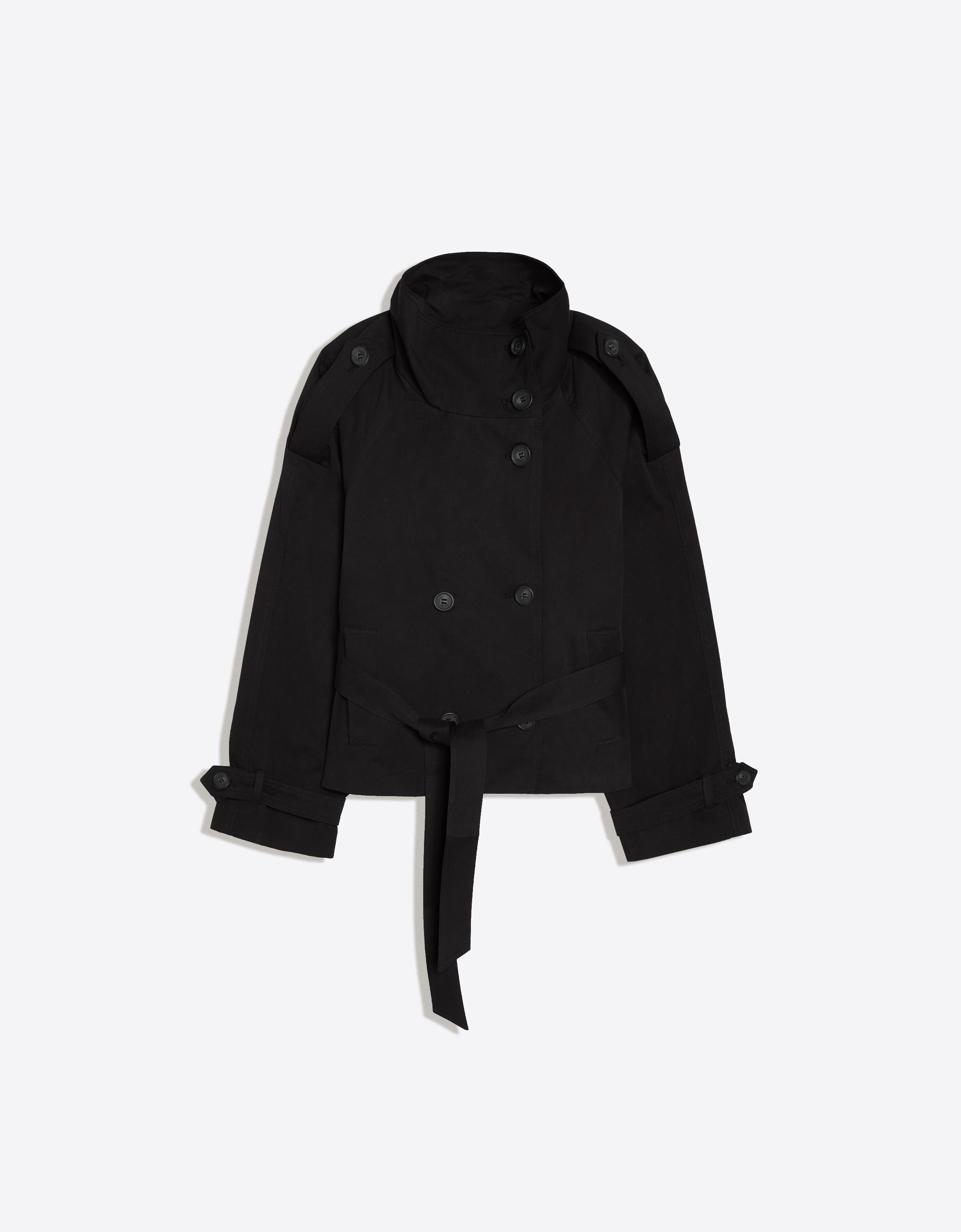 Bershka Cazadora Trench Cuello Funnel Mujer Negro