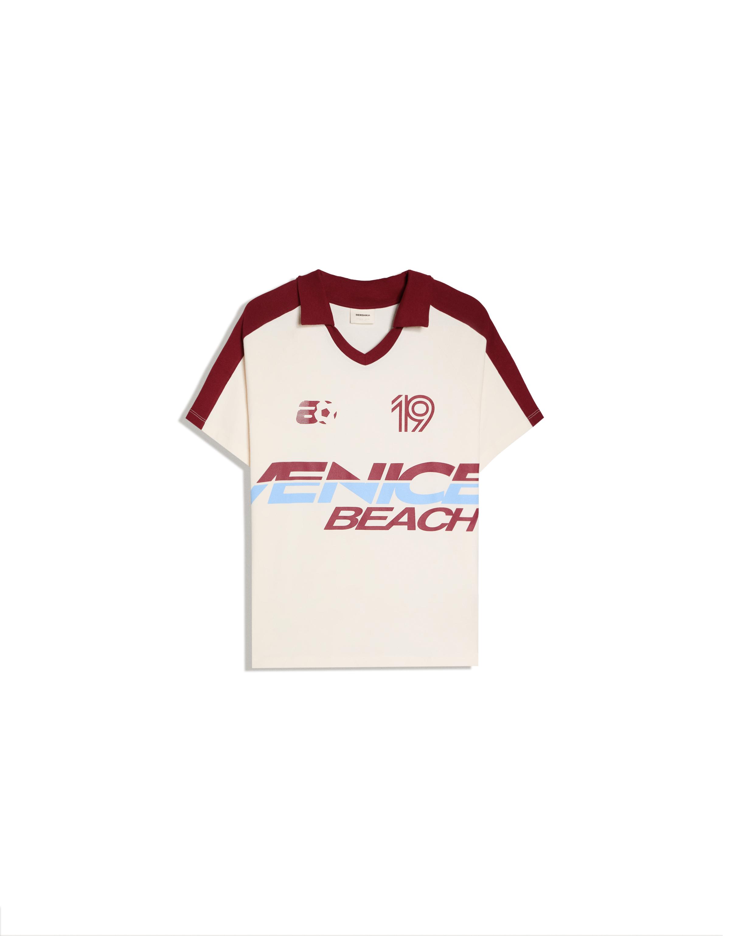 Retro print polo shirt — Maroon