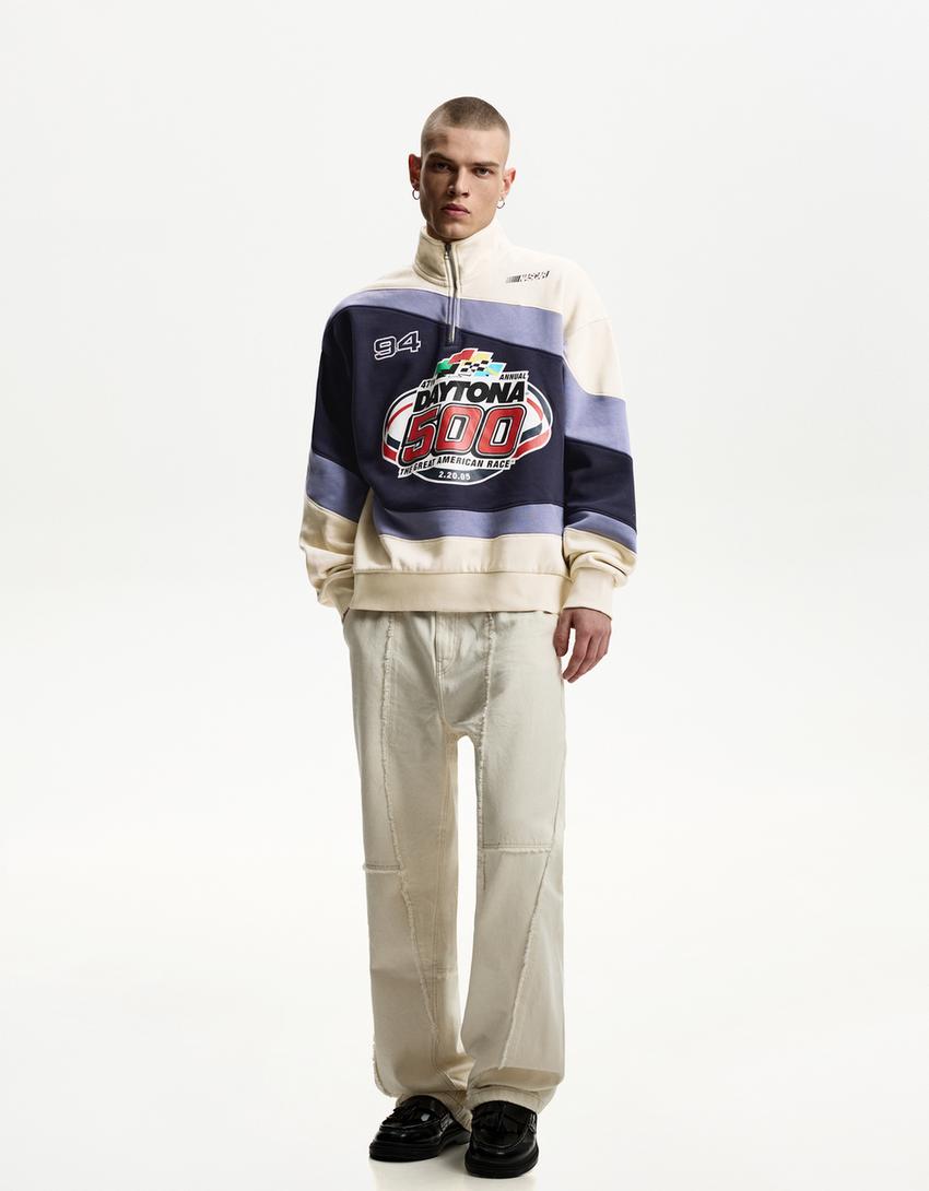 Nascar print sweatshirt-Camel-2