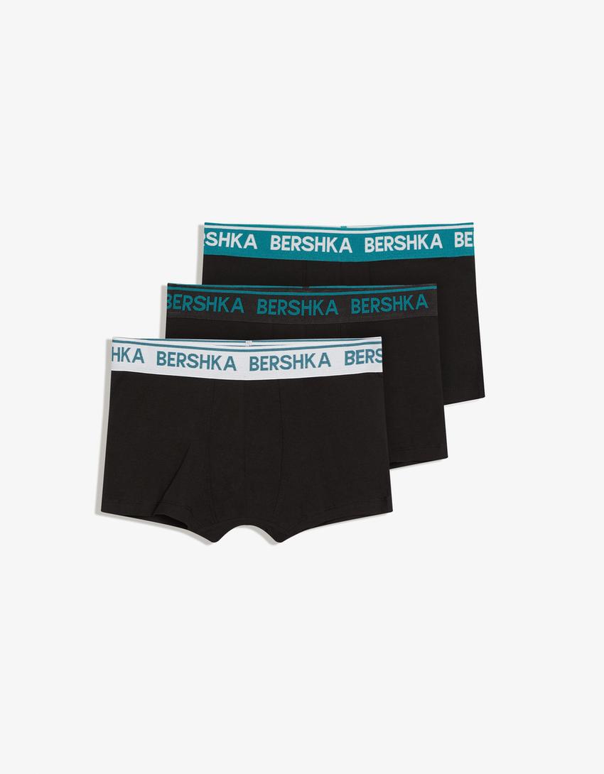 Pack 3 boxers taille imprimée-Vert