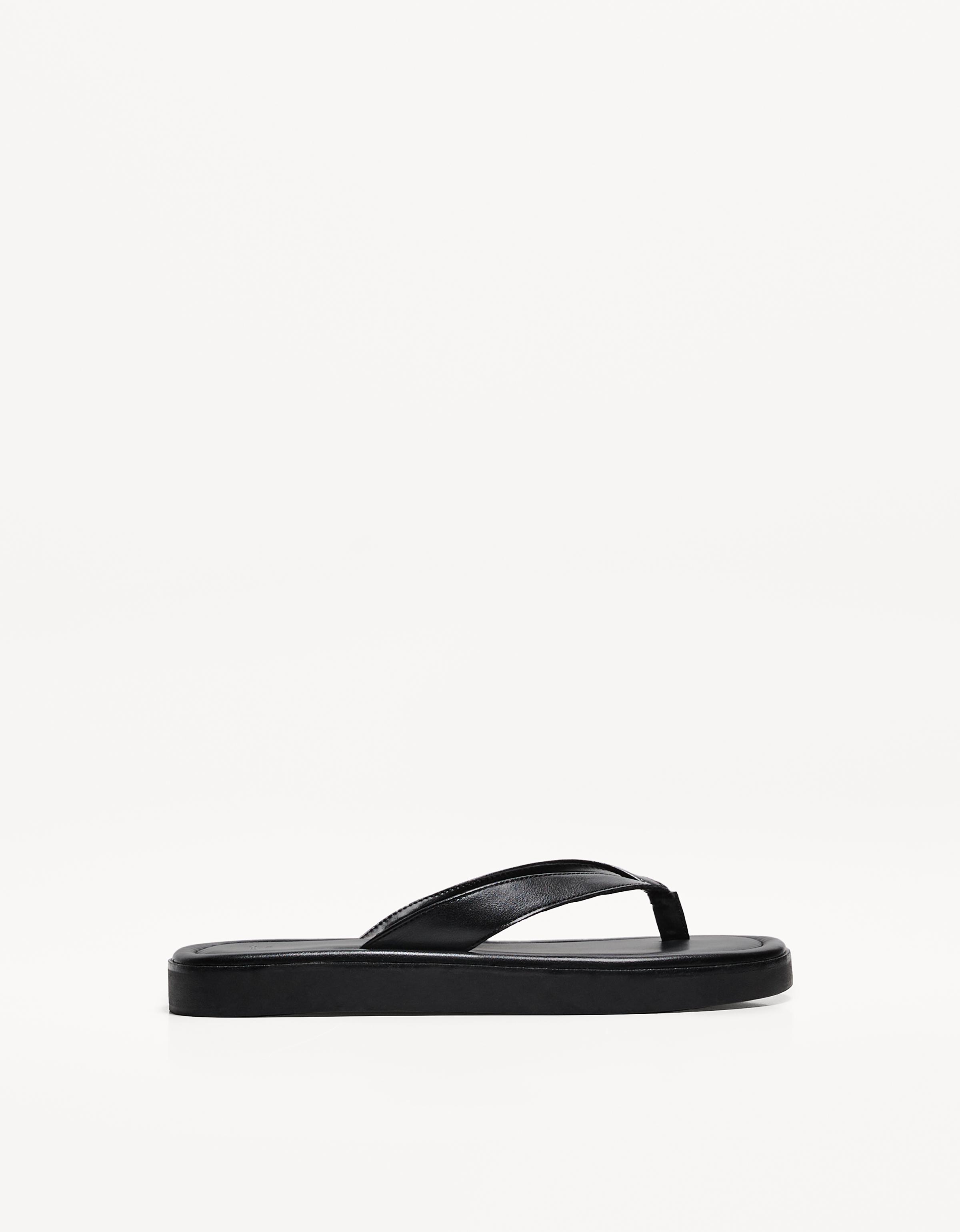 Bershka Flache Riemchensandalen Damen 40 Schwarz