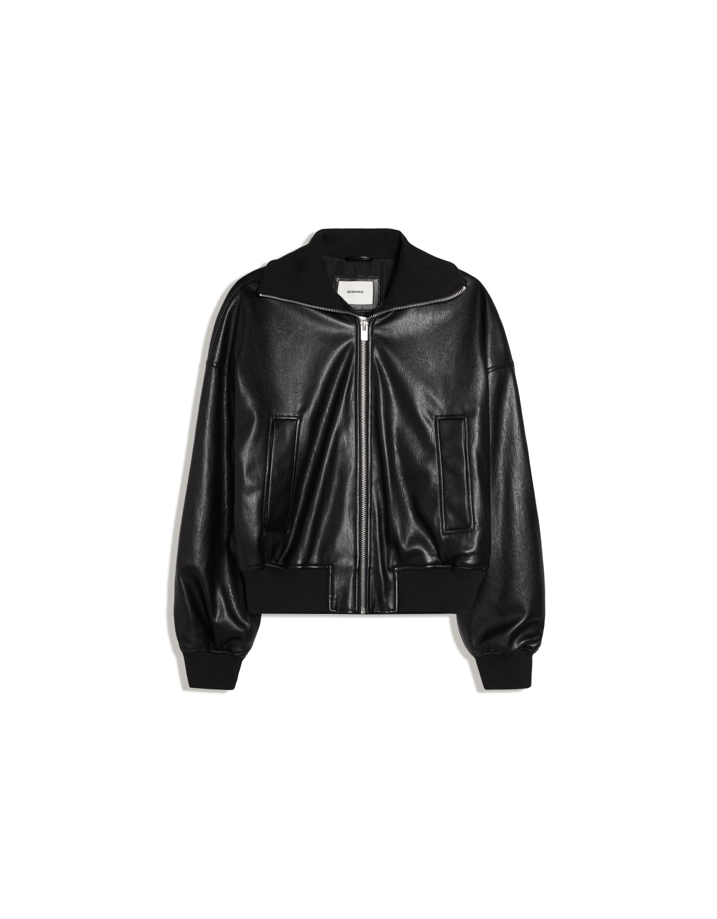 Leather effect jacket — Black