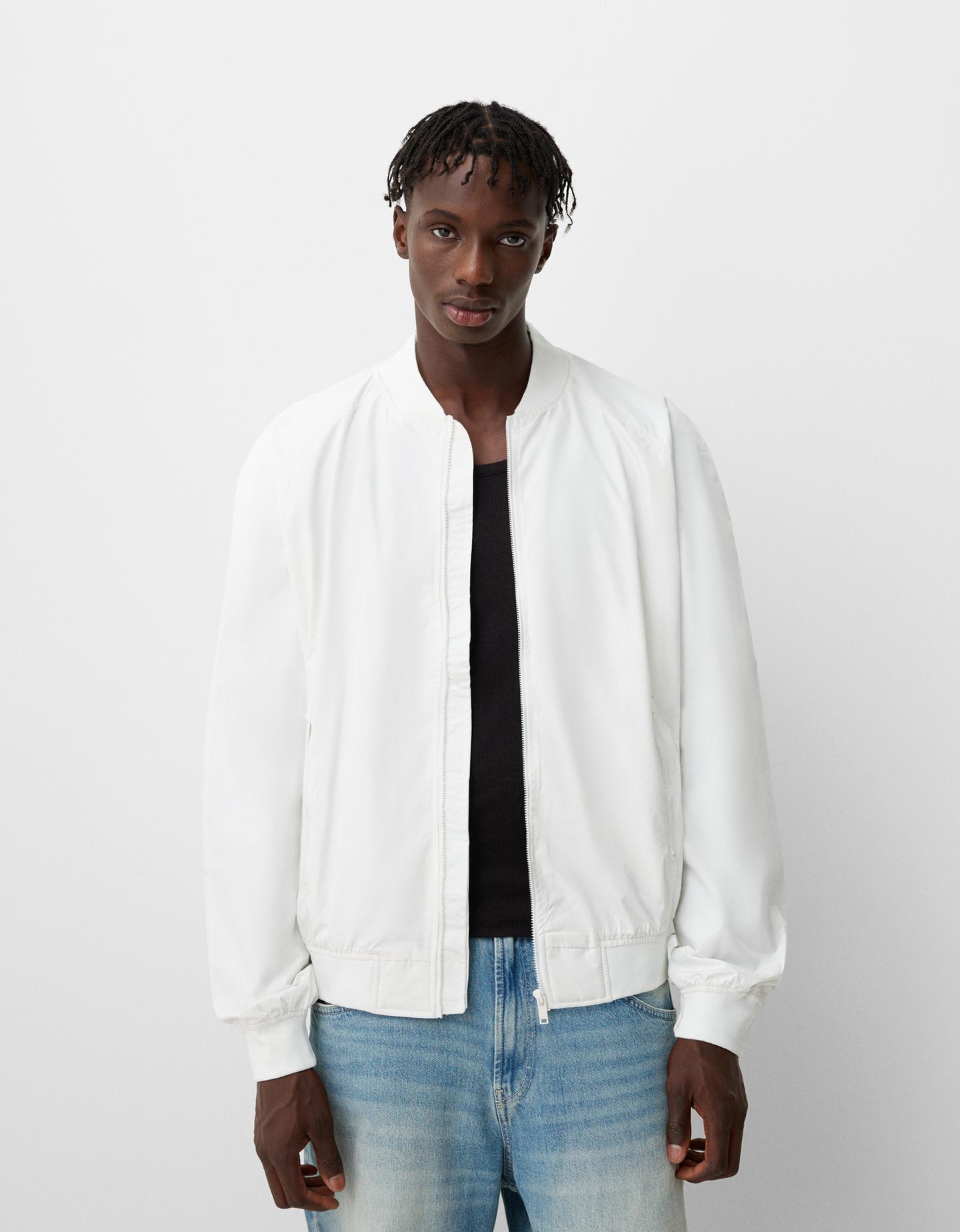 Bershka Cazadora Bomber Ligera Hombre Xs Piedra