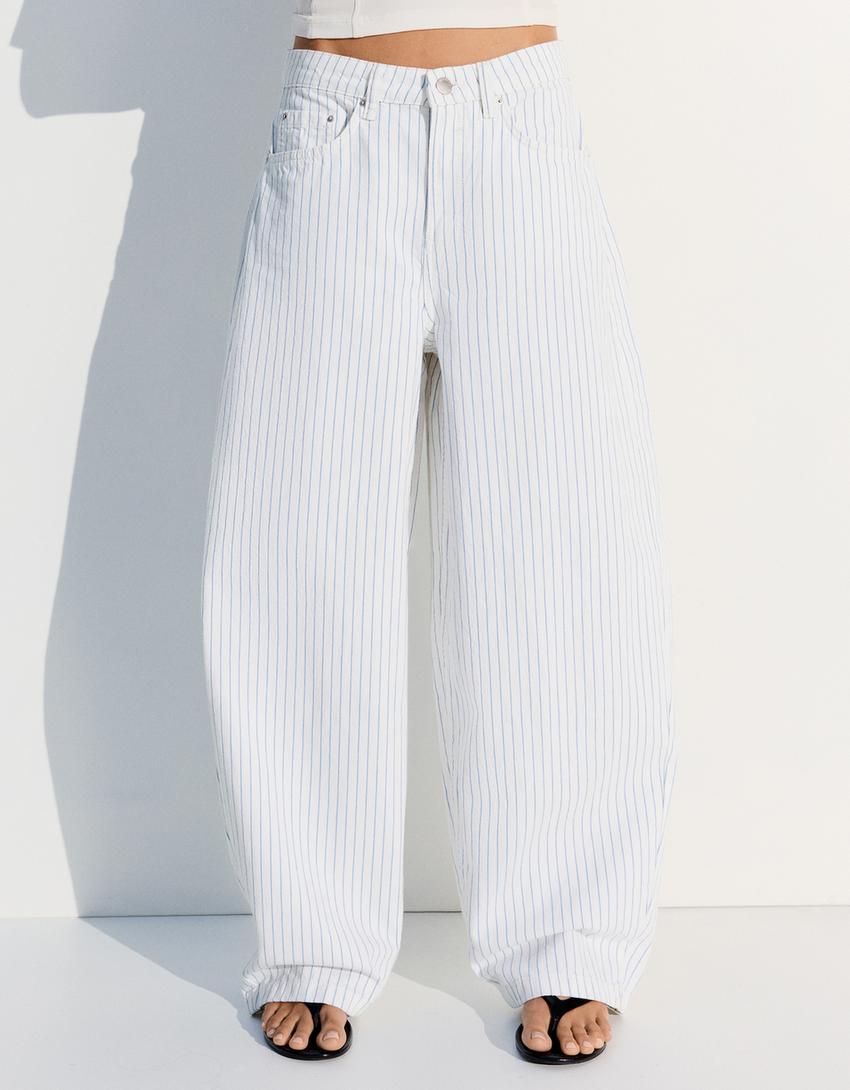 Stribede ballonbukser-Off-white