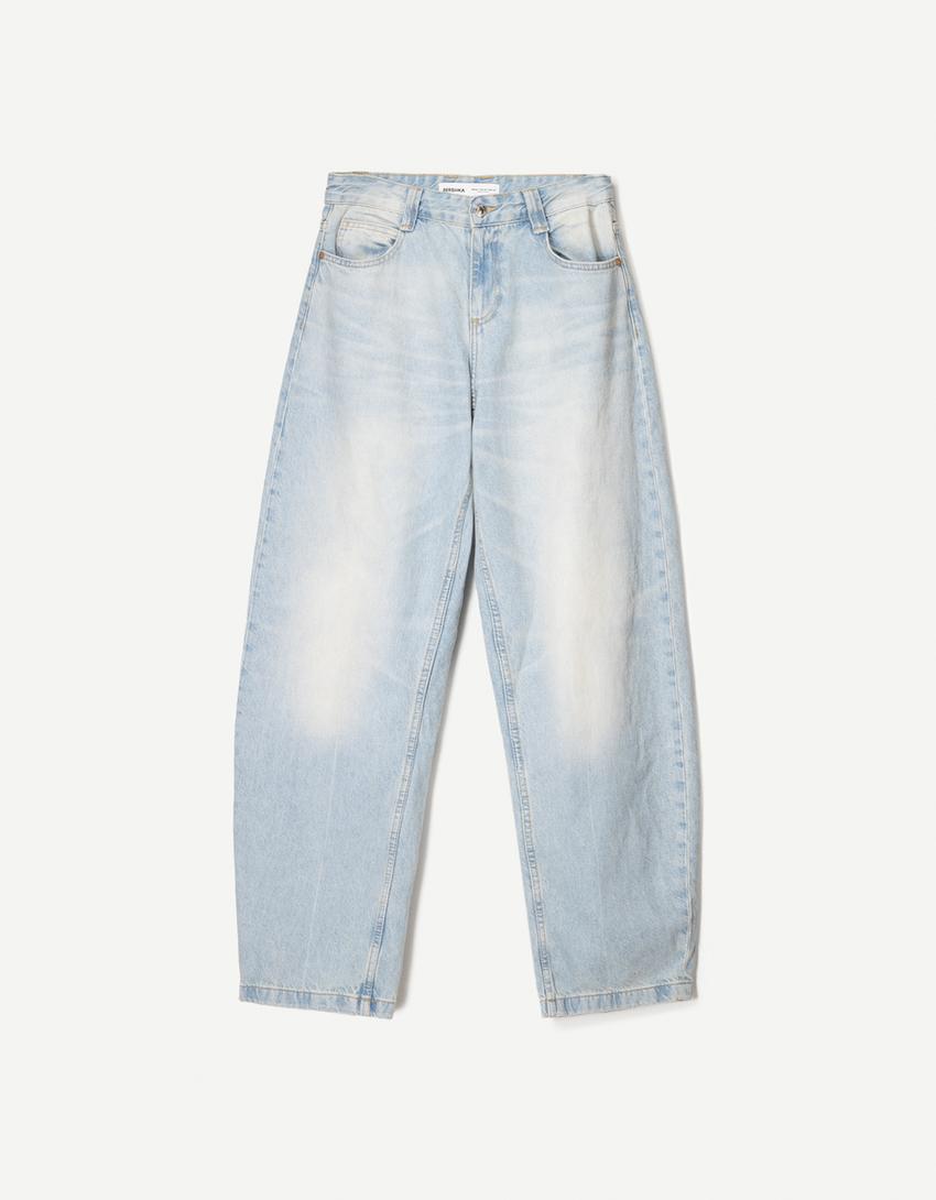 Baggy barrel jeans-Light blue