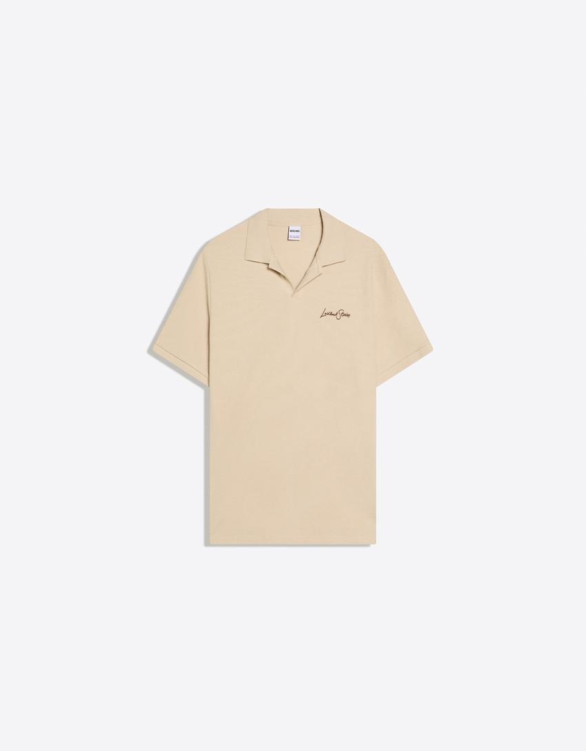 Polo structure brodée-Camel