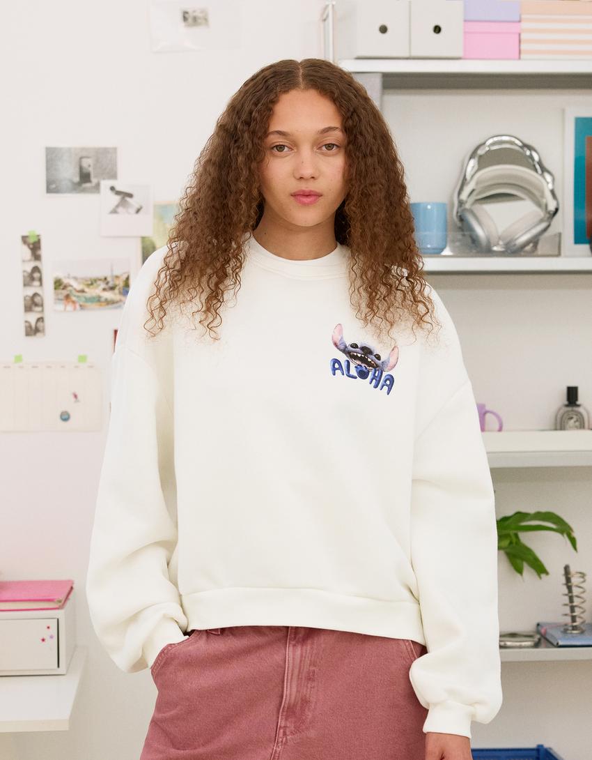 Sudadera Lilo & Stitch-Blanco roto-1
