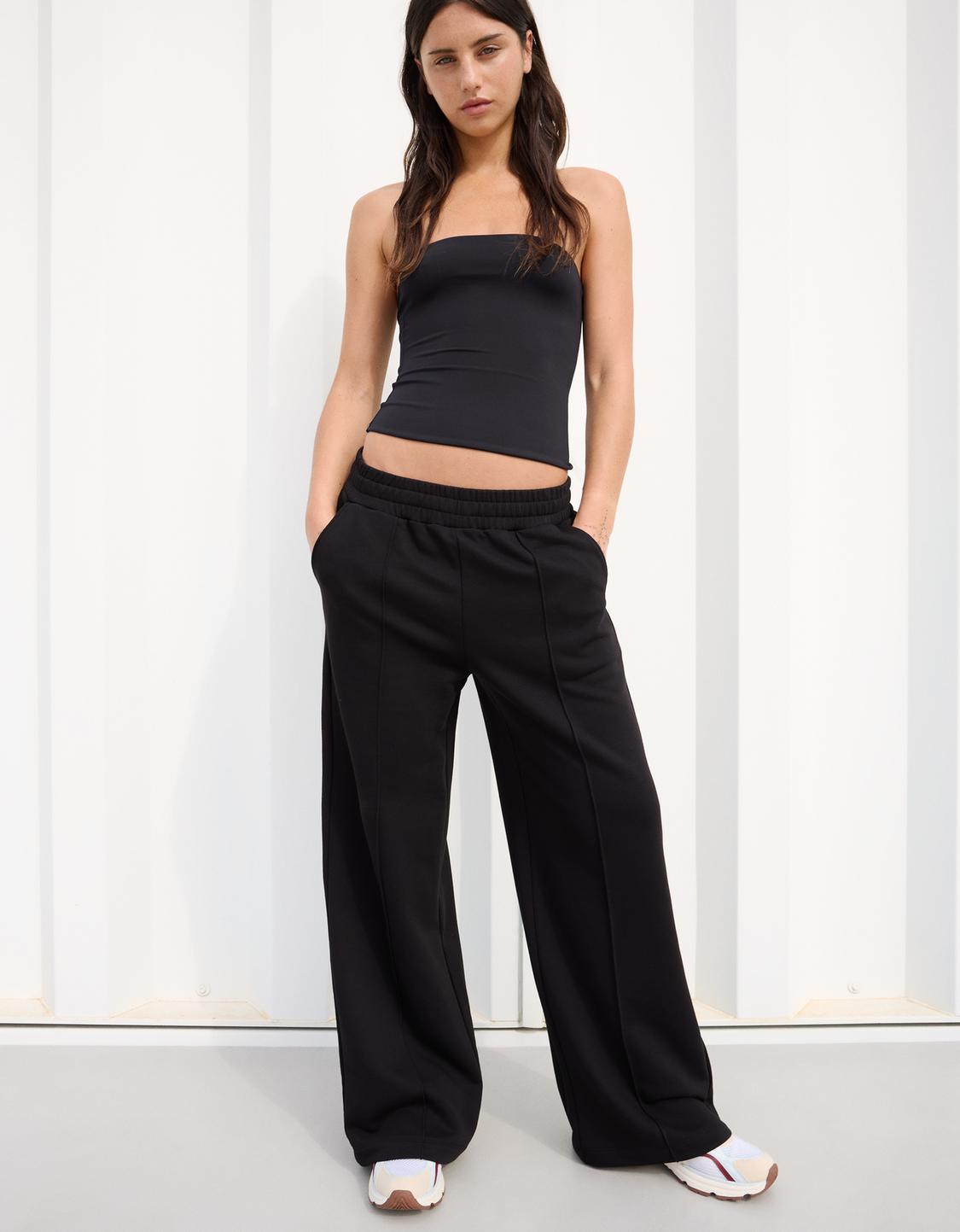 Wide Leg Hose aus Plüsch