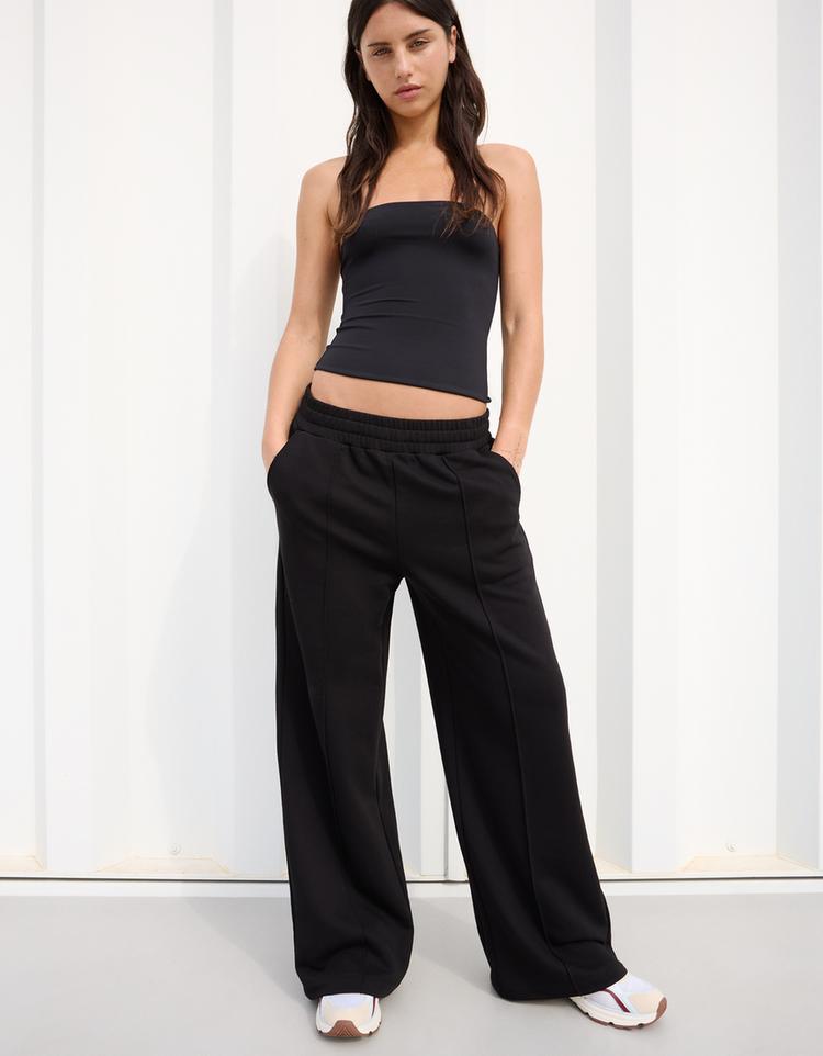 Pantalón felpa wide leg