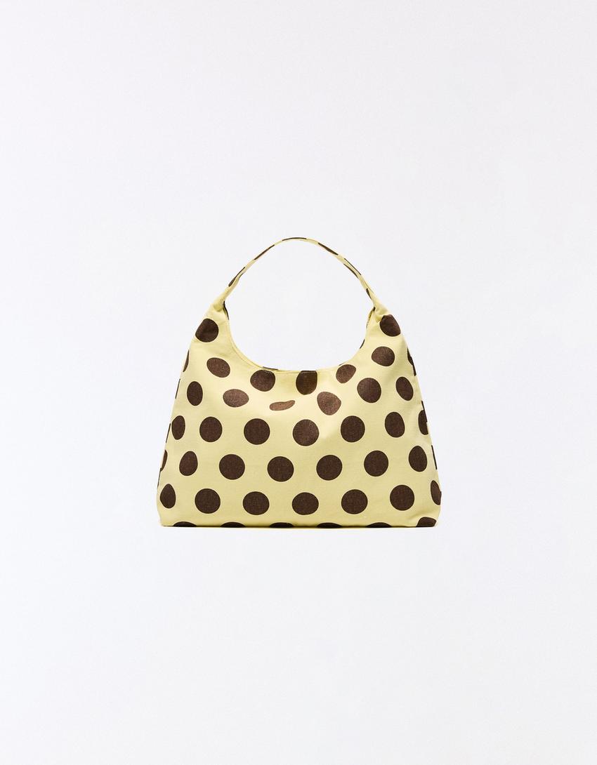 Polka dot bucket bag-Yellow