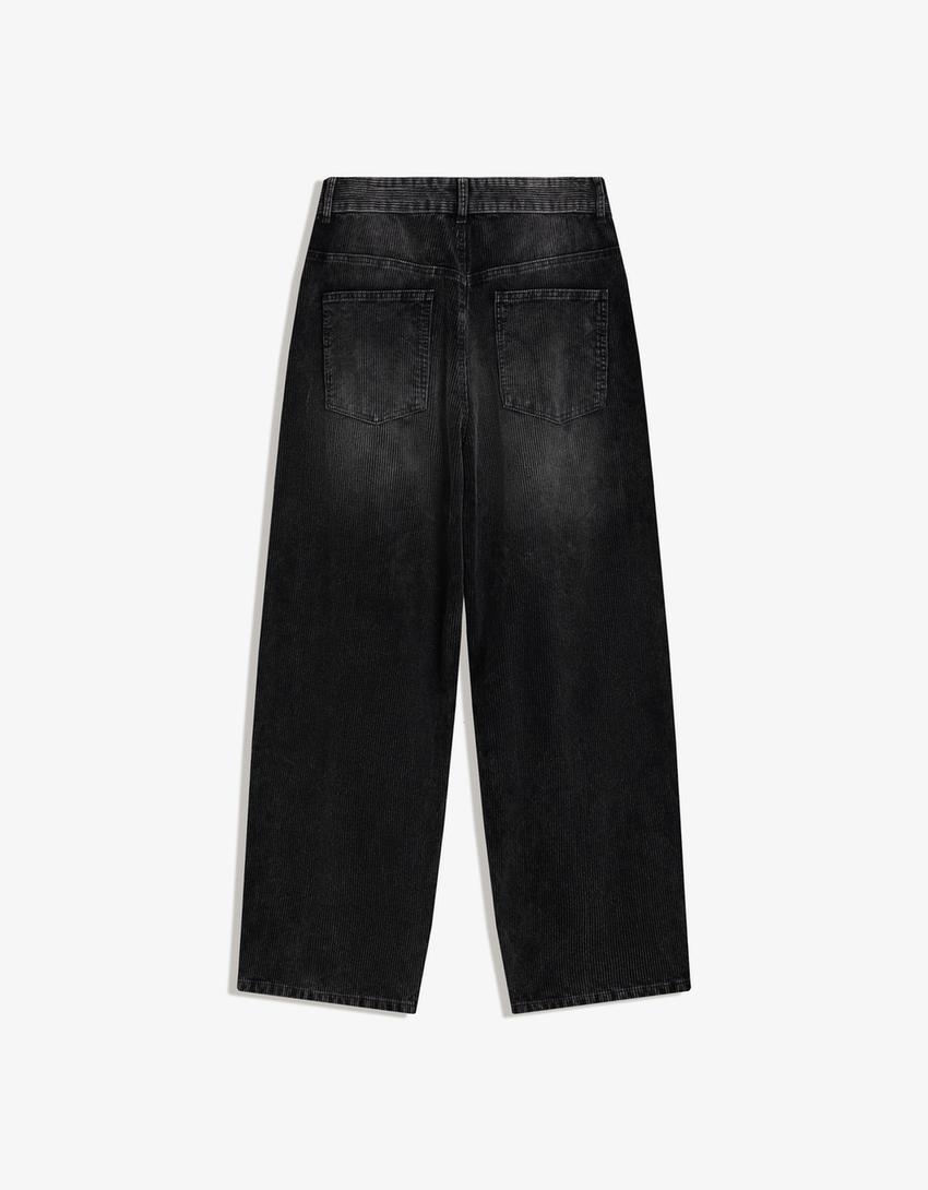 Super Baggy Cordhose-Dunkelgrau