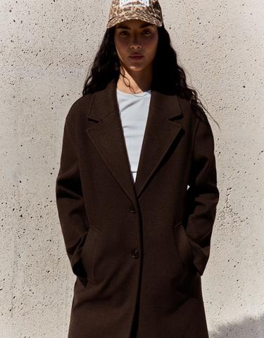 Soft-touch long coat — Brown 3