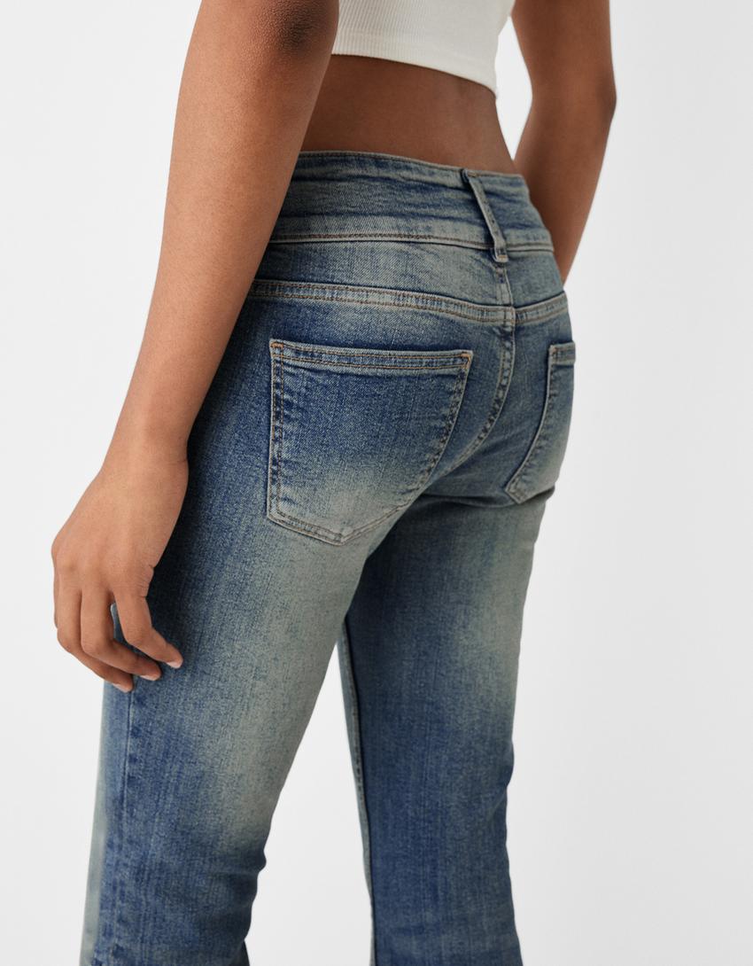 Low waist boot-cut jeans-Washed out blue-3