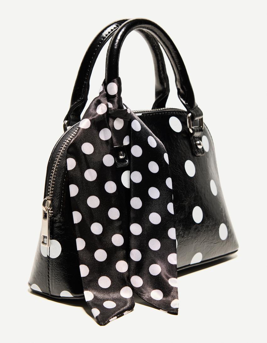Bolso mini safiano lunares-Negro-1