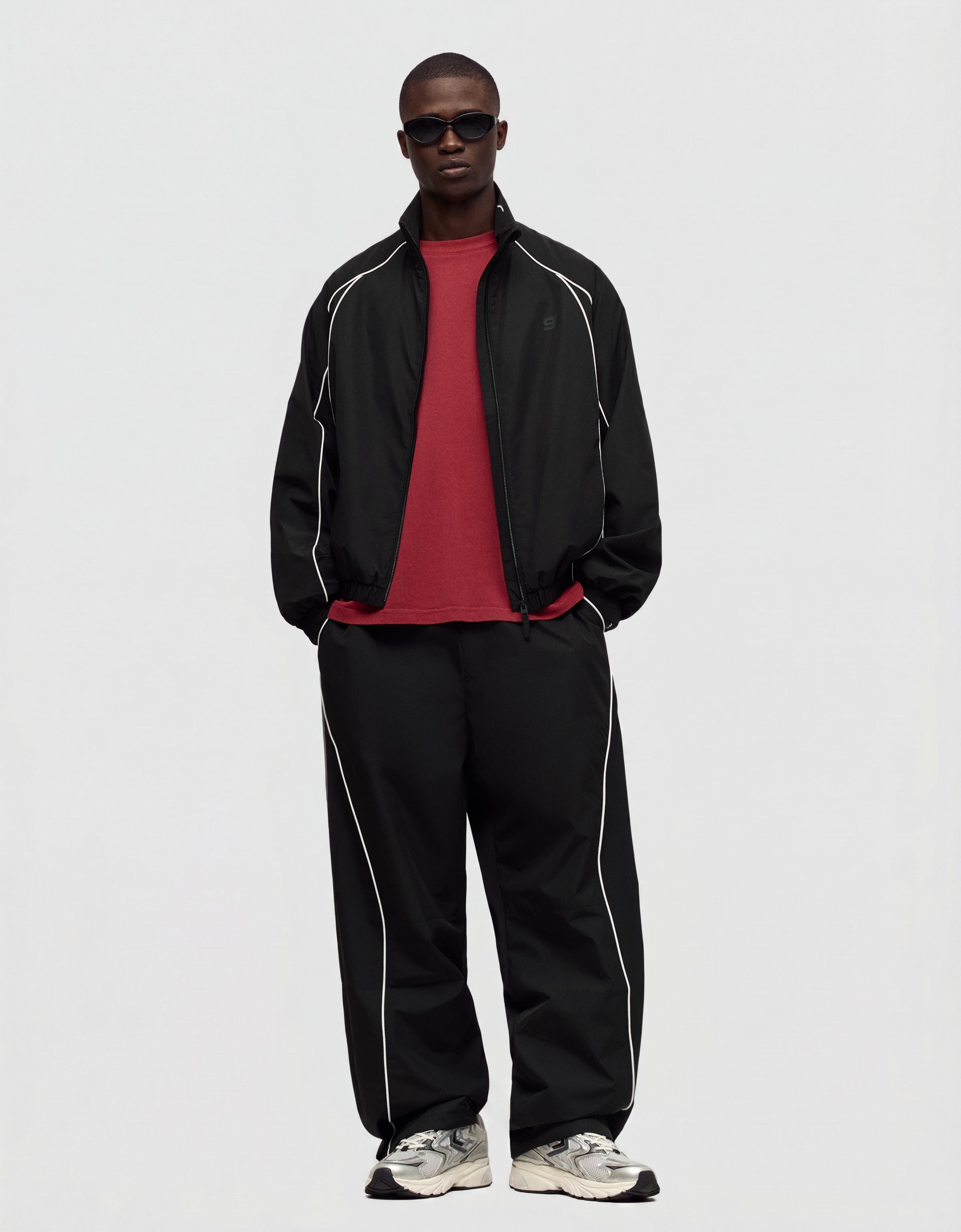 Contrast technical jacket — Black