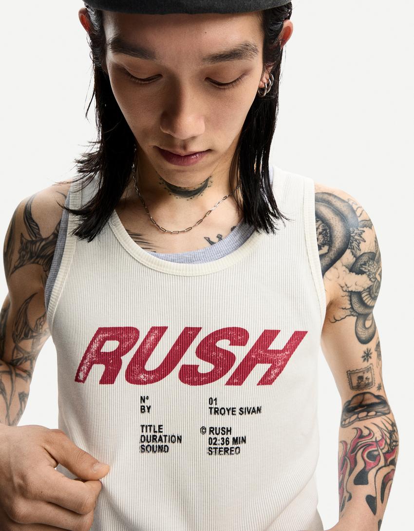 Troye Sivan ribbed strappy T-shirt