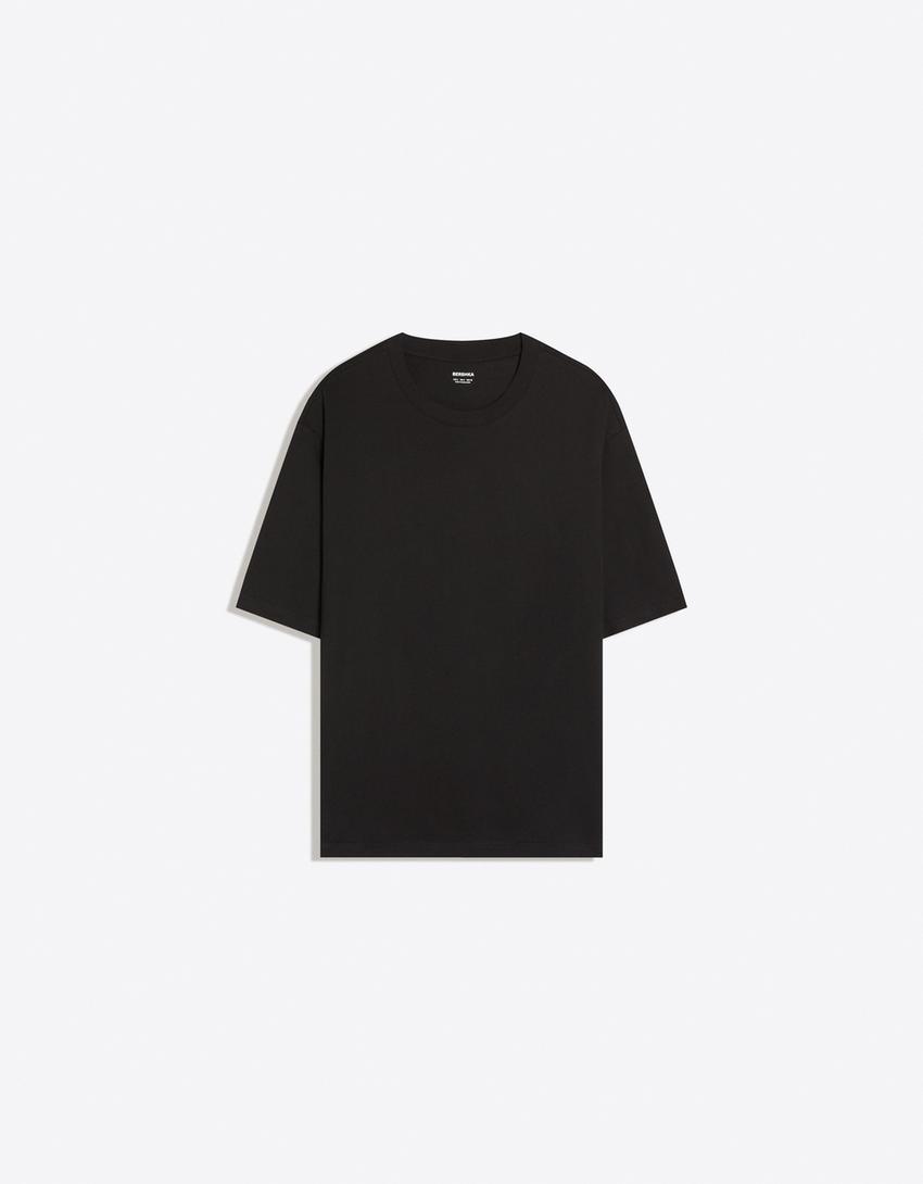 T-shirt basique à manches courtes-Noir