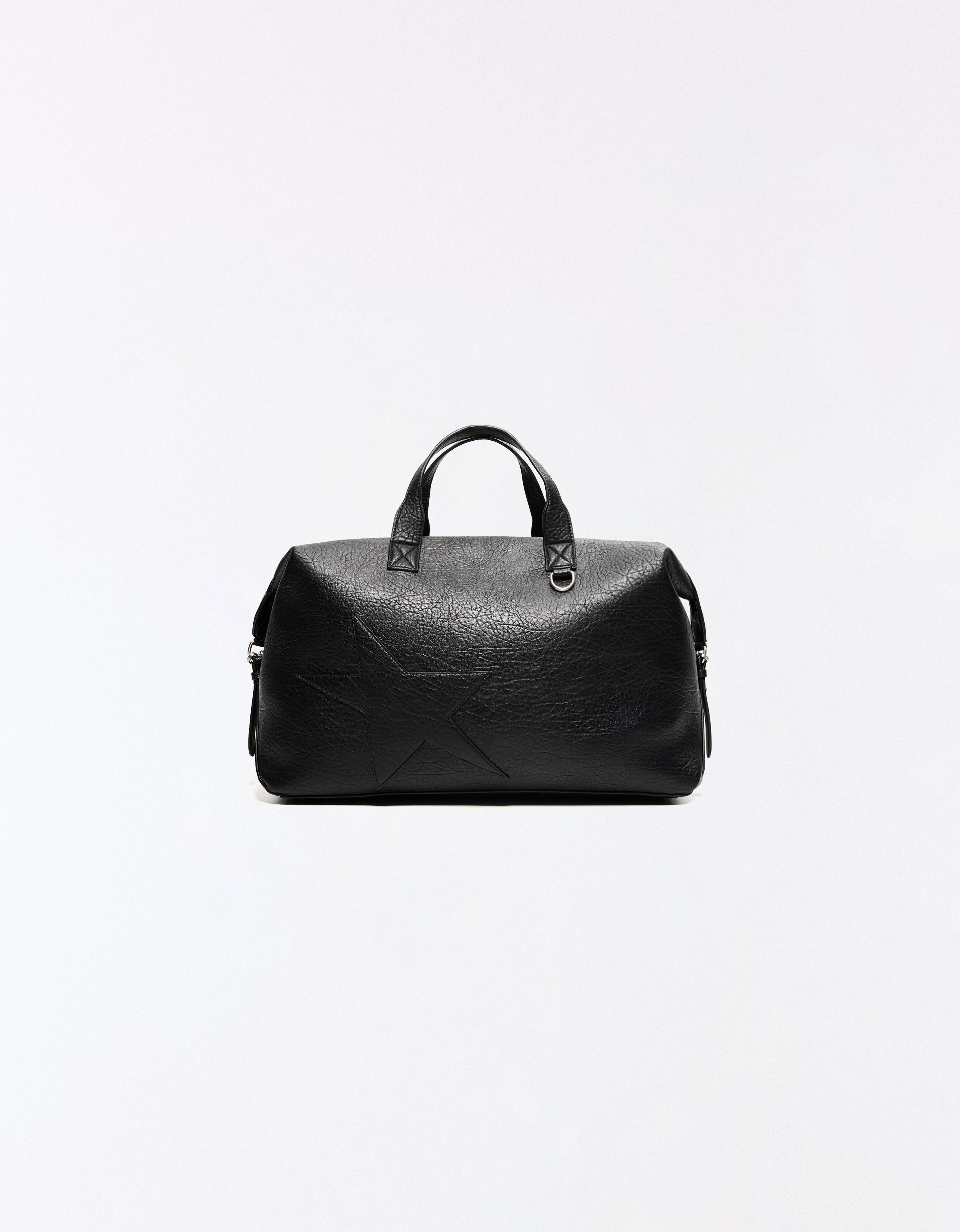 Star leather effect travel bag — Black