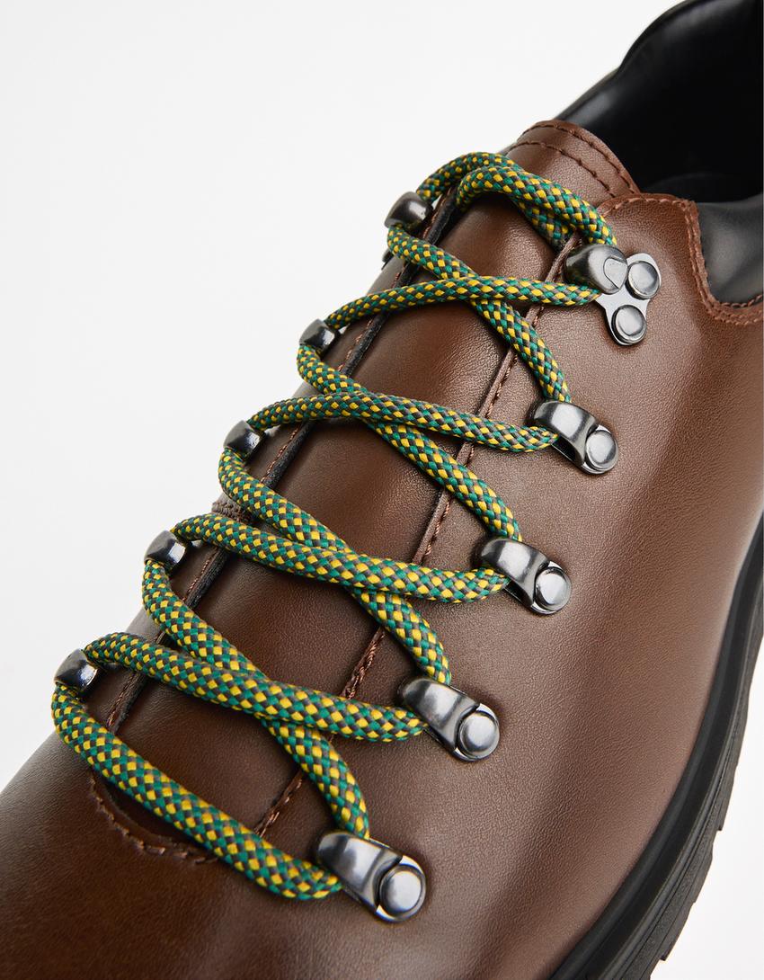 Shoes with metal details-Brown-2