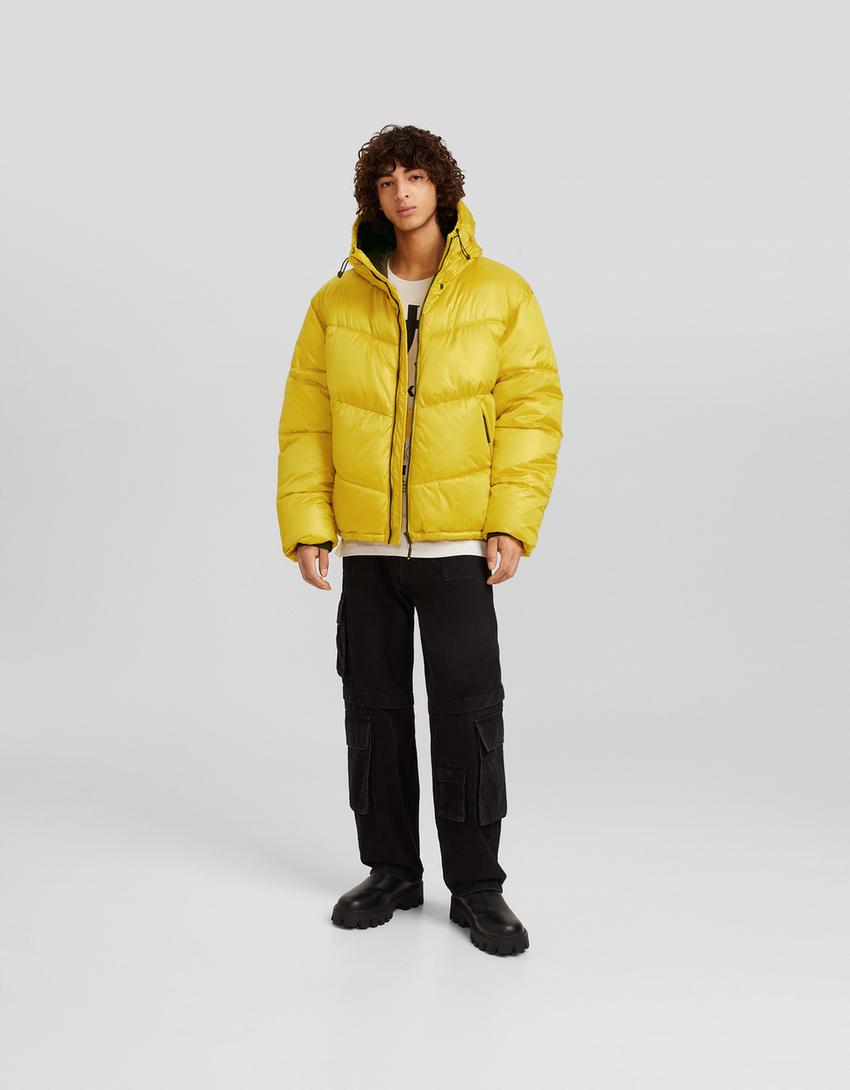 Shiny puffer jacket-Yellow