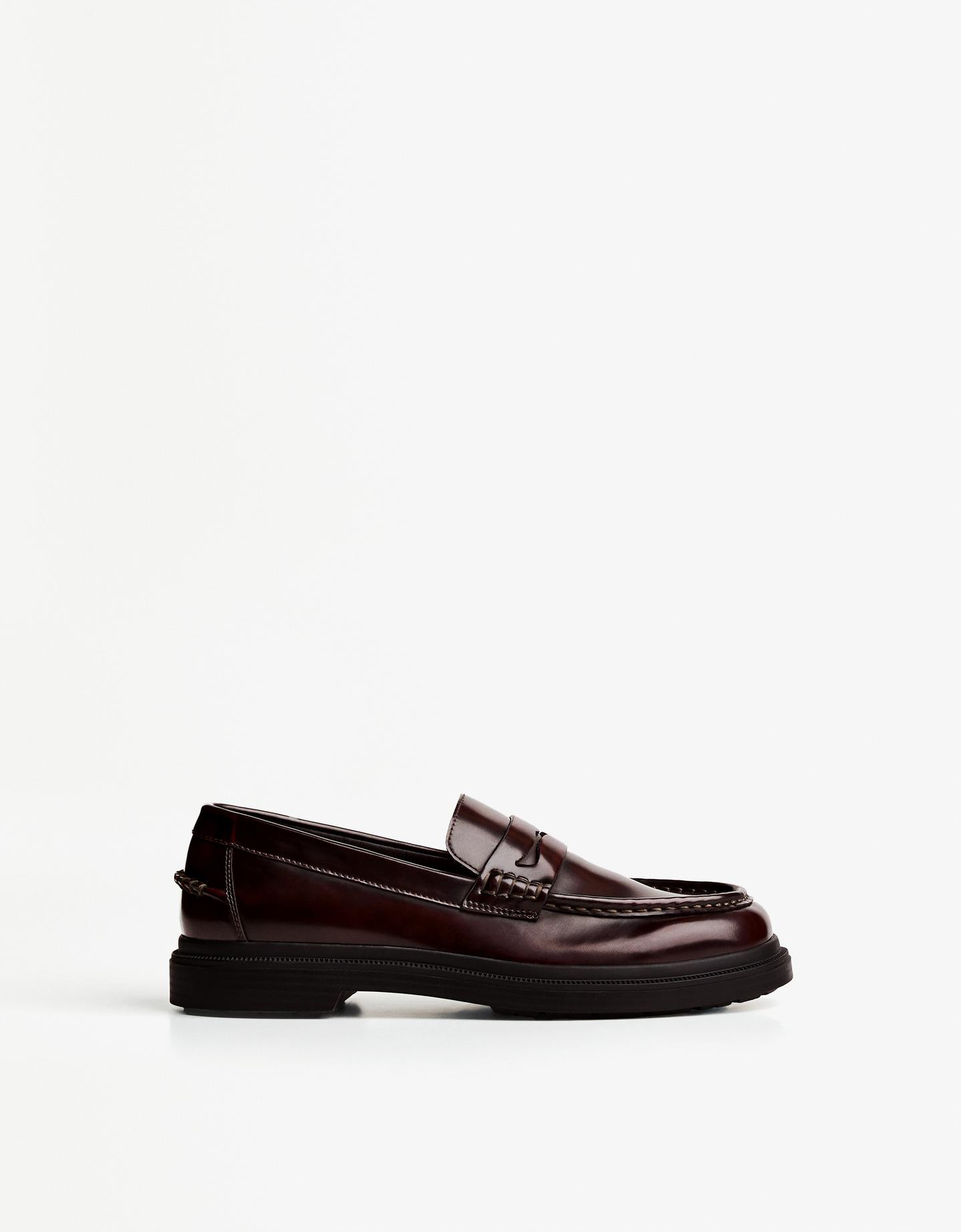 Bershka Mocasín Antifaz Hombre 39 Granate