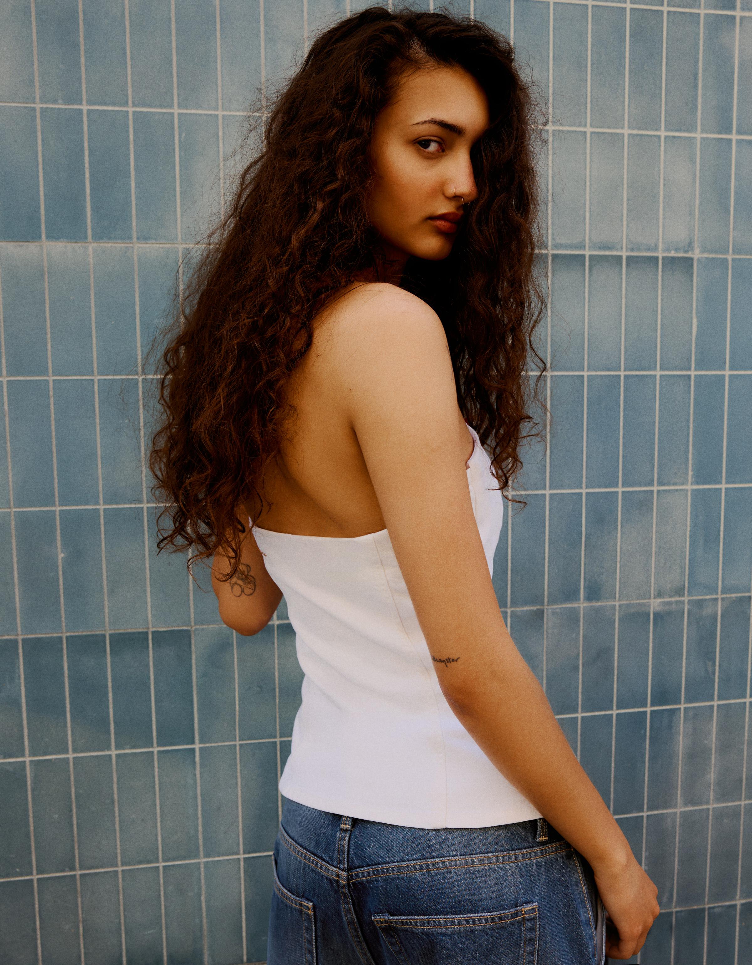Button bandeau top — White