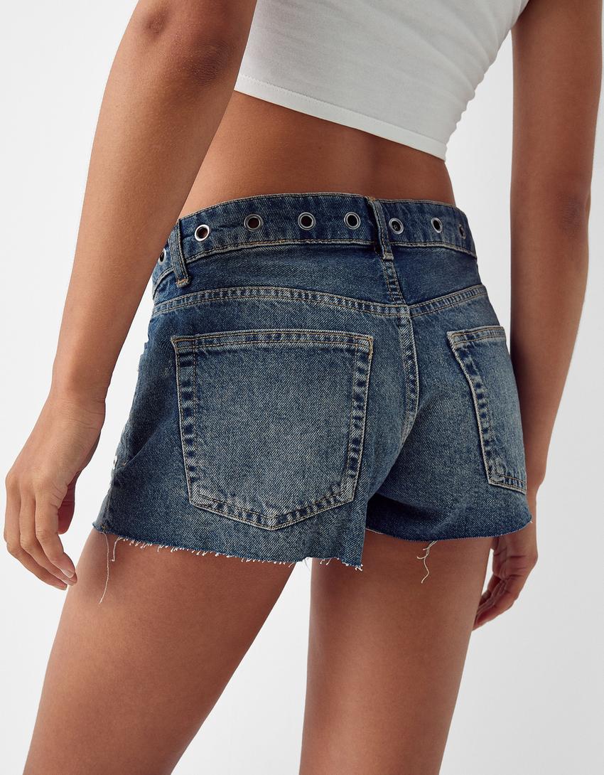 شورت دنيم بثقوب-أزرق فاتح-5