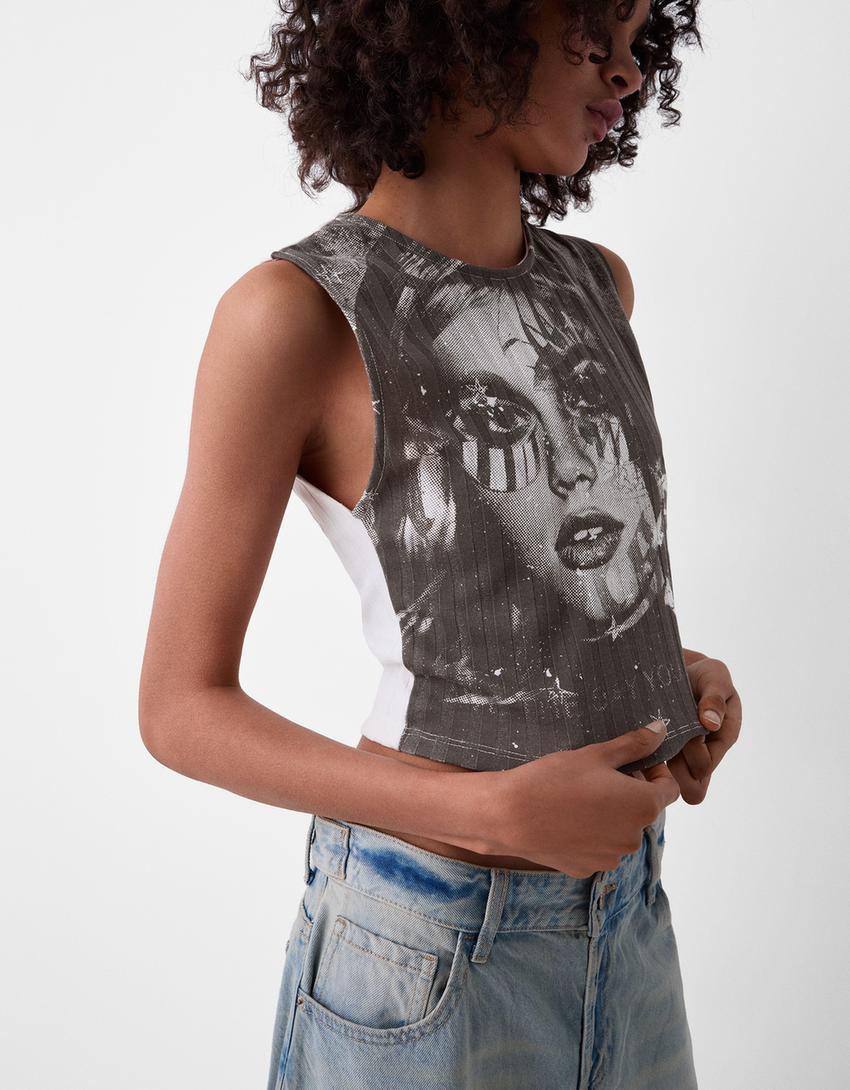 Fitilli desenli atlet-Koyu gri-5