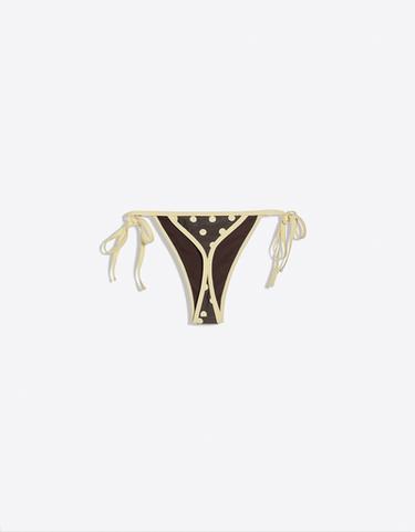 Polka dot thong bikini briefs — Brown 5