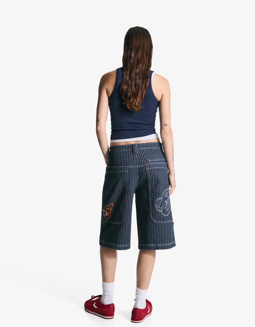 Bermuda WNBA  denim skater-Marino-1