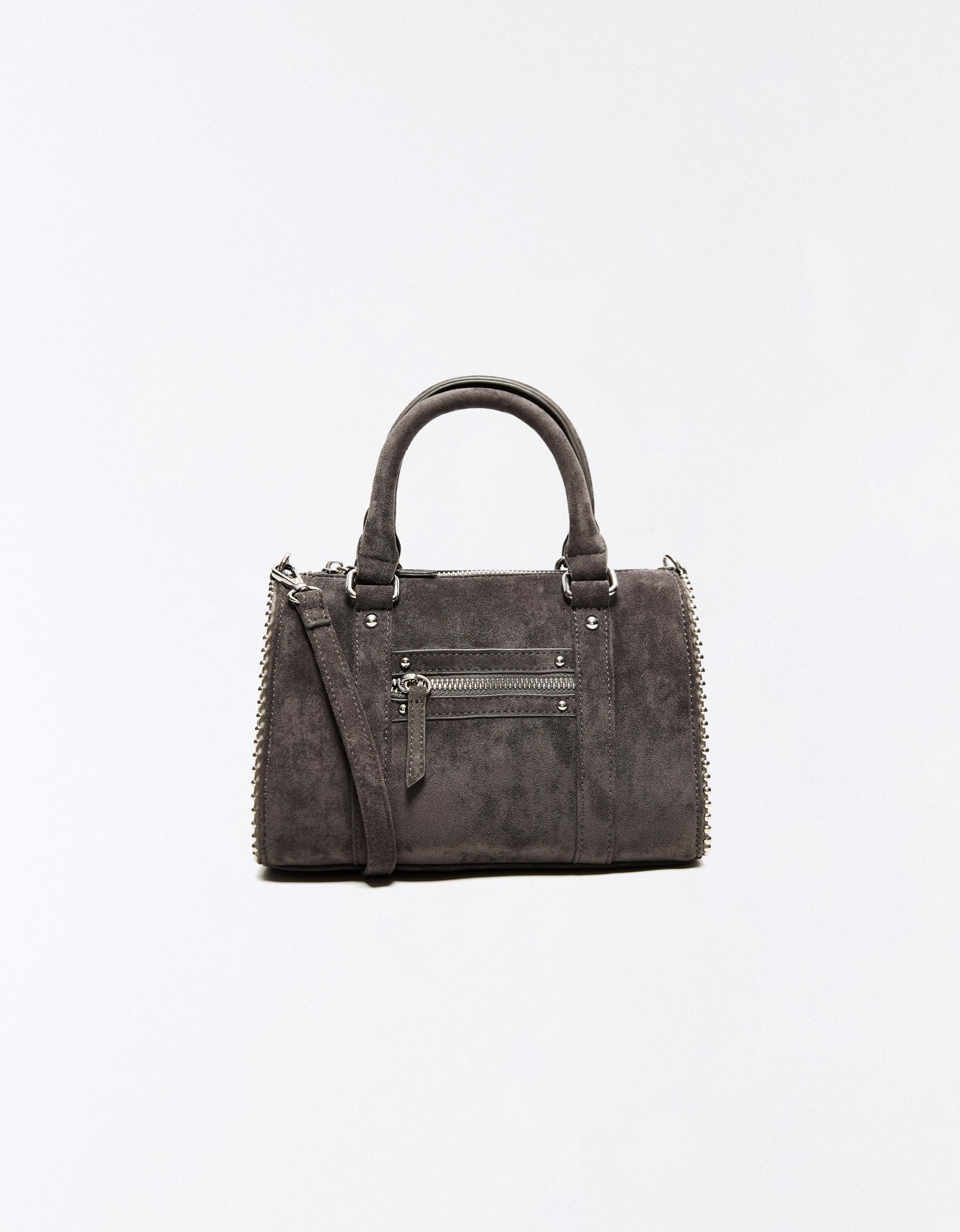 Süet görünümlü bowling çanta - Görsel 7