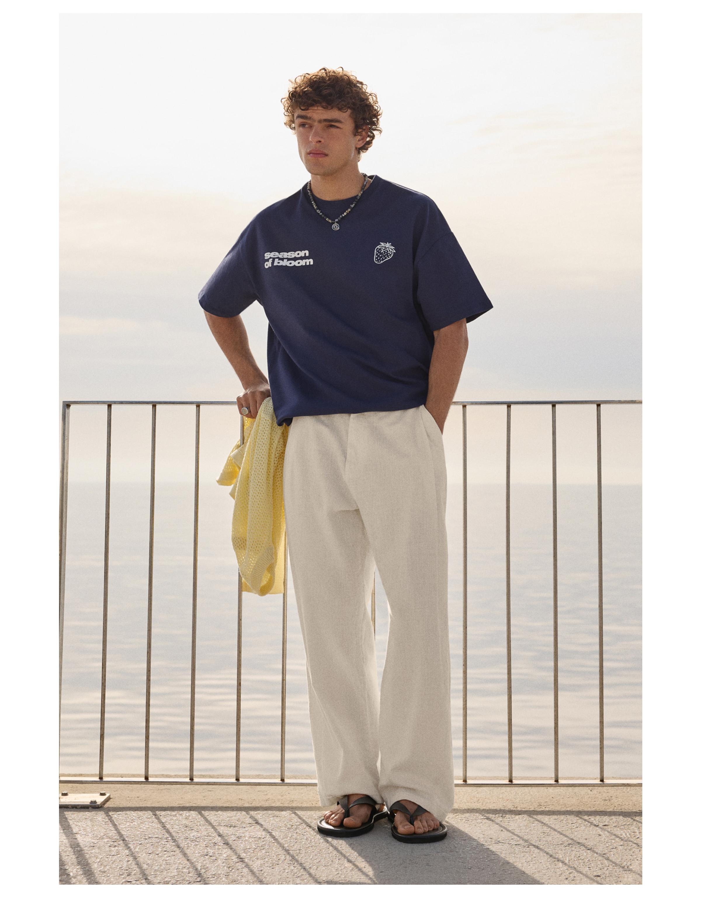 Super baggy trousers with linen — Sand