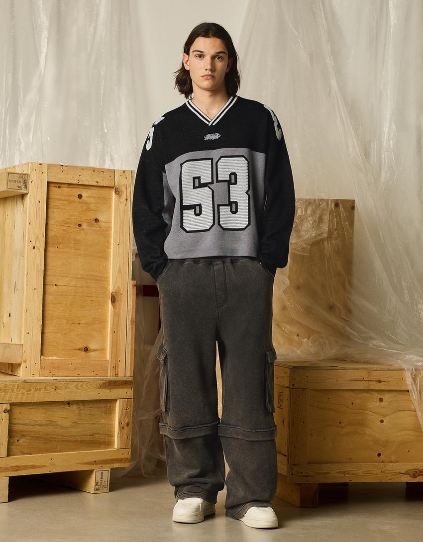 Jersey sport print-Negro