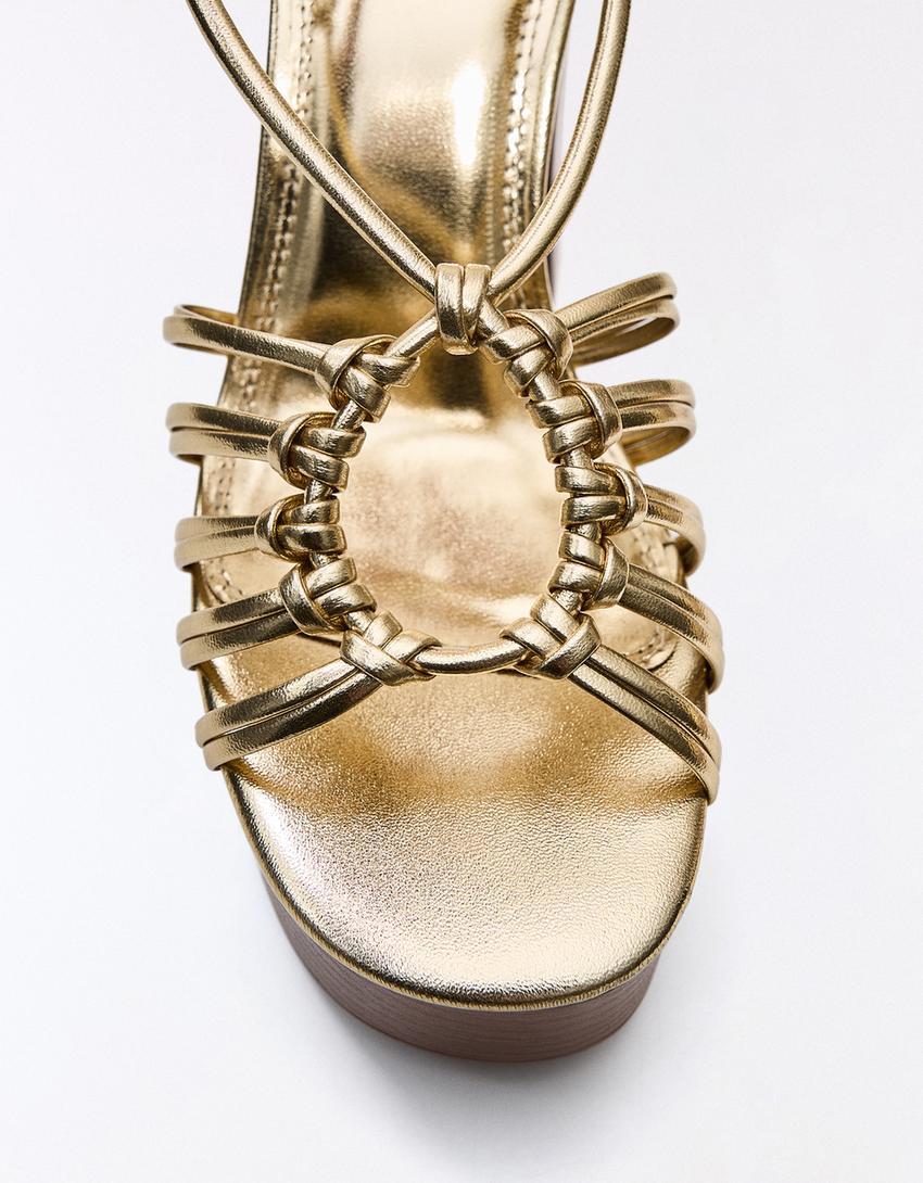 Platform heel sandal-Gold