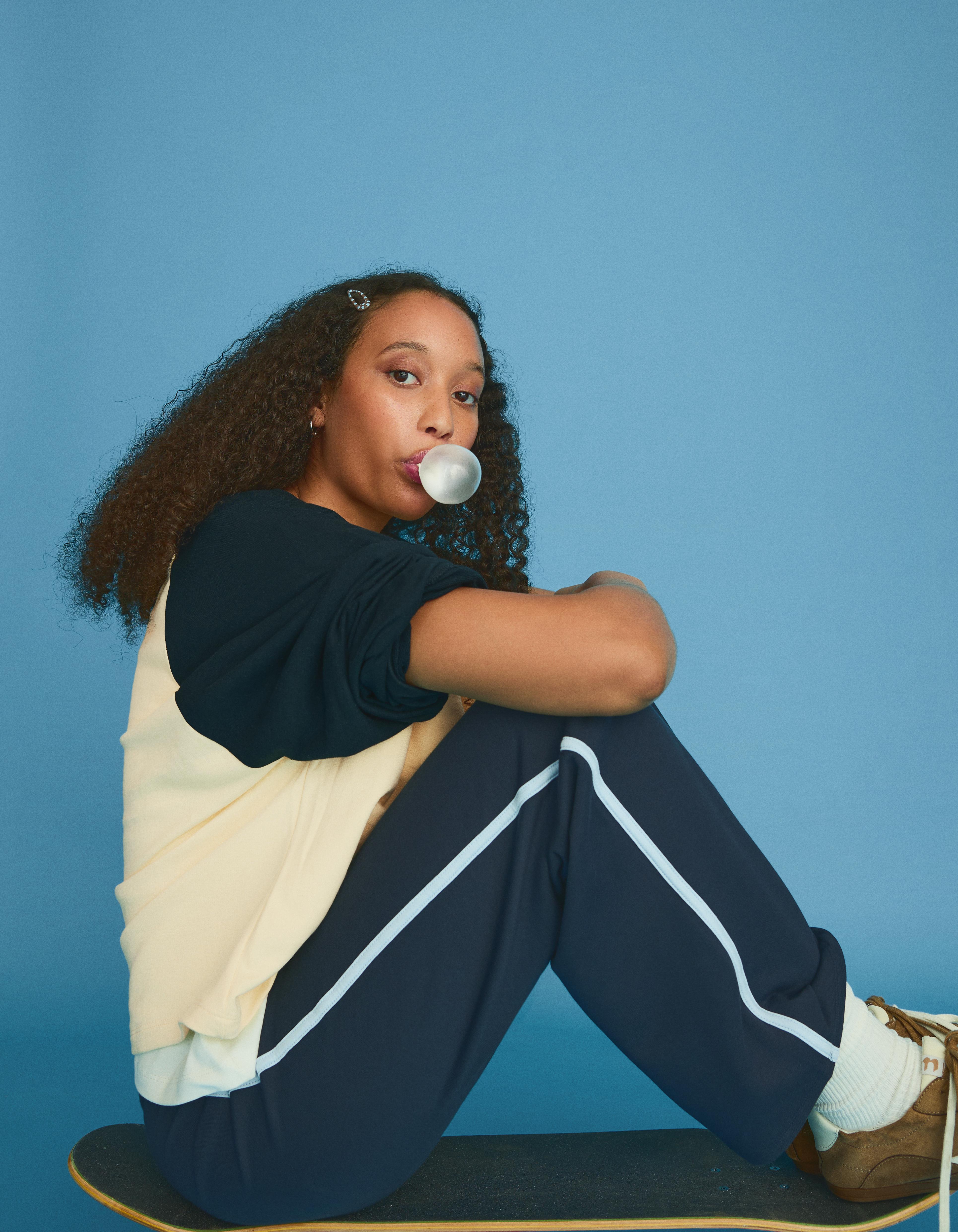 Round neck raglan jumper — Yellow