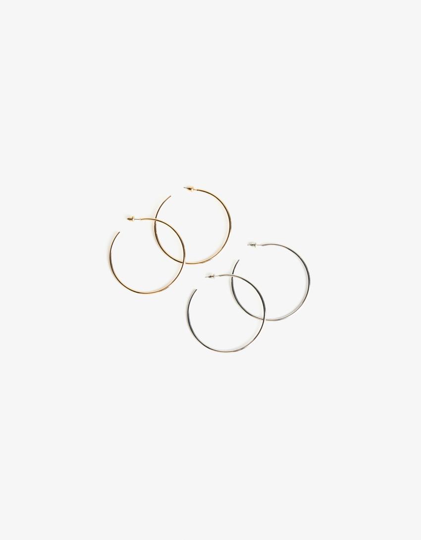 Lot de 2 boucles d’oreilles créoles-Or