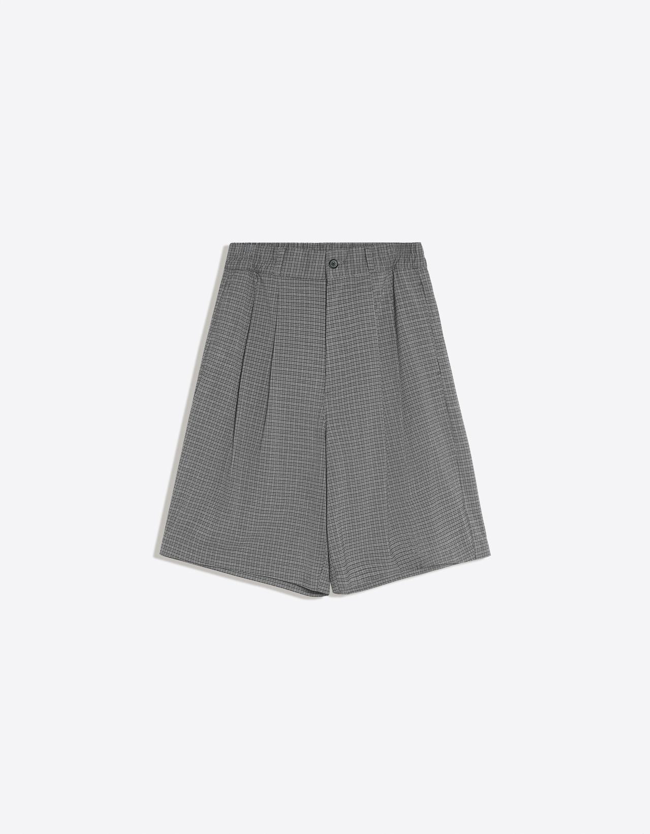 Megabaggy check Bermuda shorts — Grey