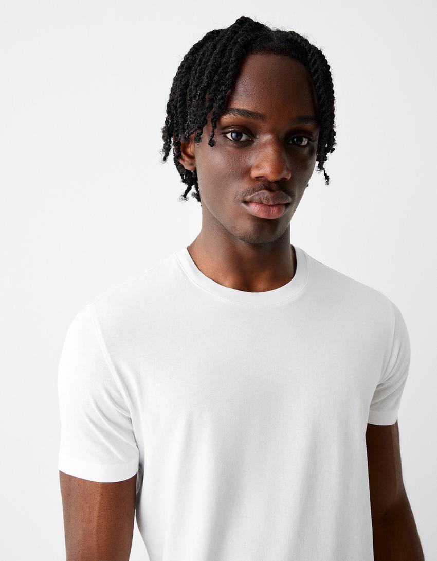 T-shirt manches courtes regular fit-Blanc-2