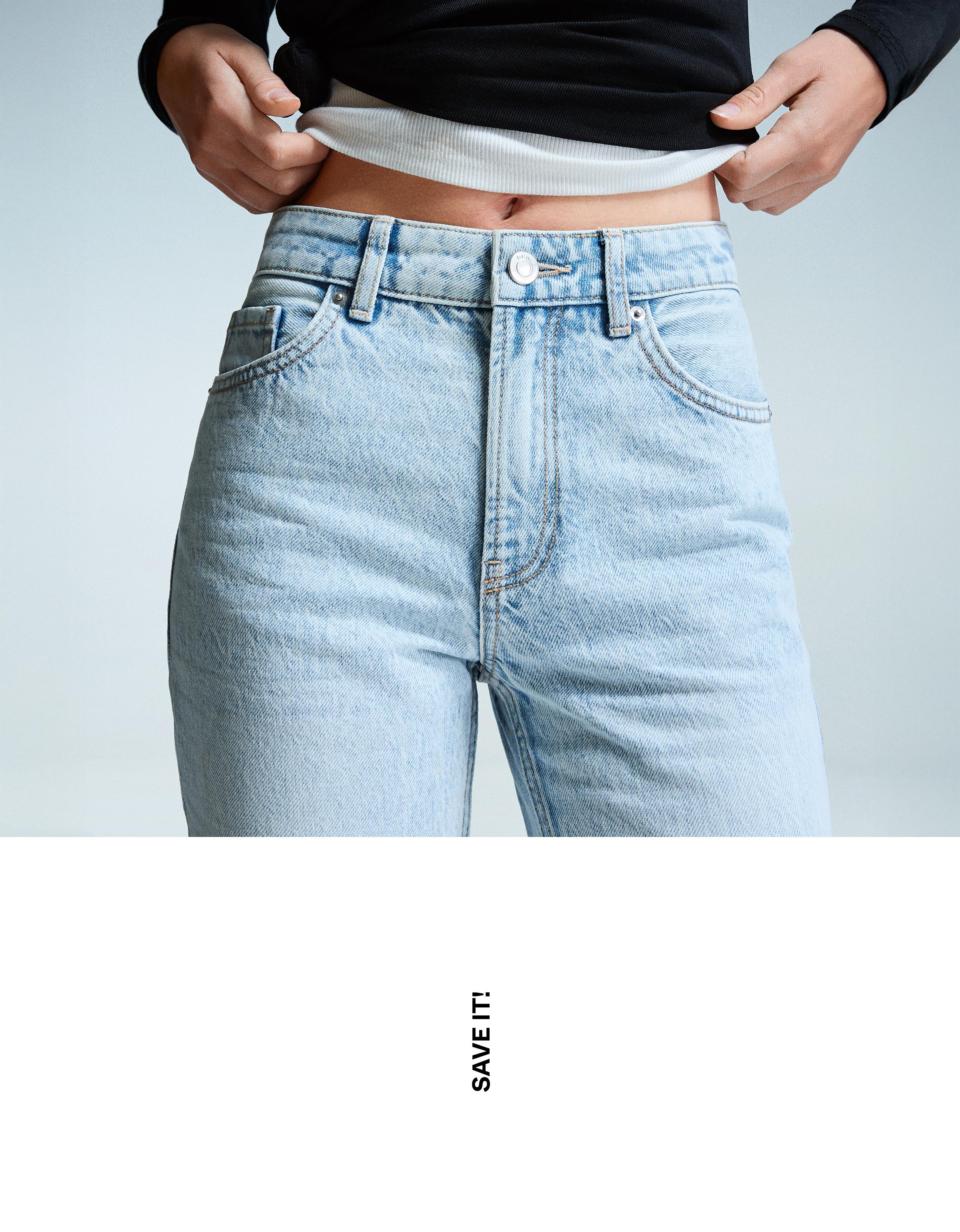 Straight cigarette jeans — Light blue