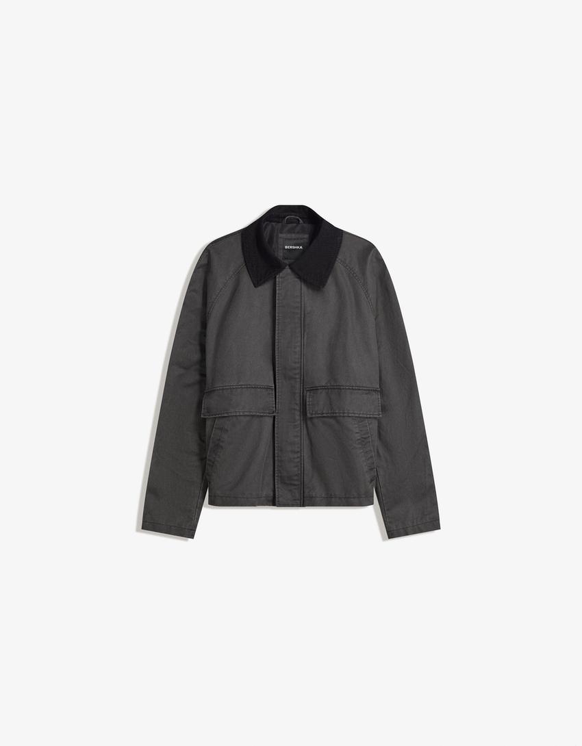 Waxed-effect jacket-Black