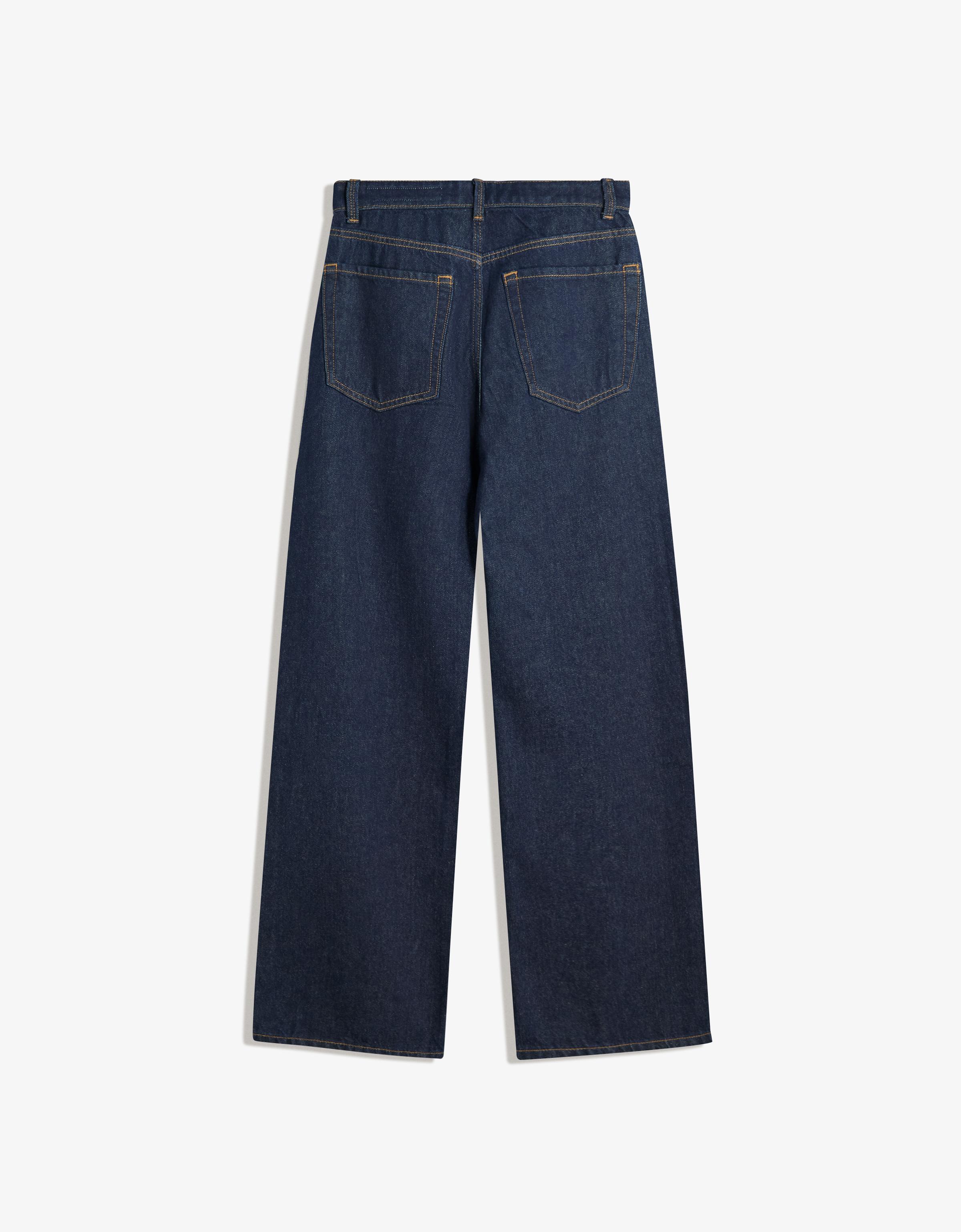 High-waist wide-leg straight jeans