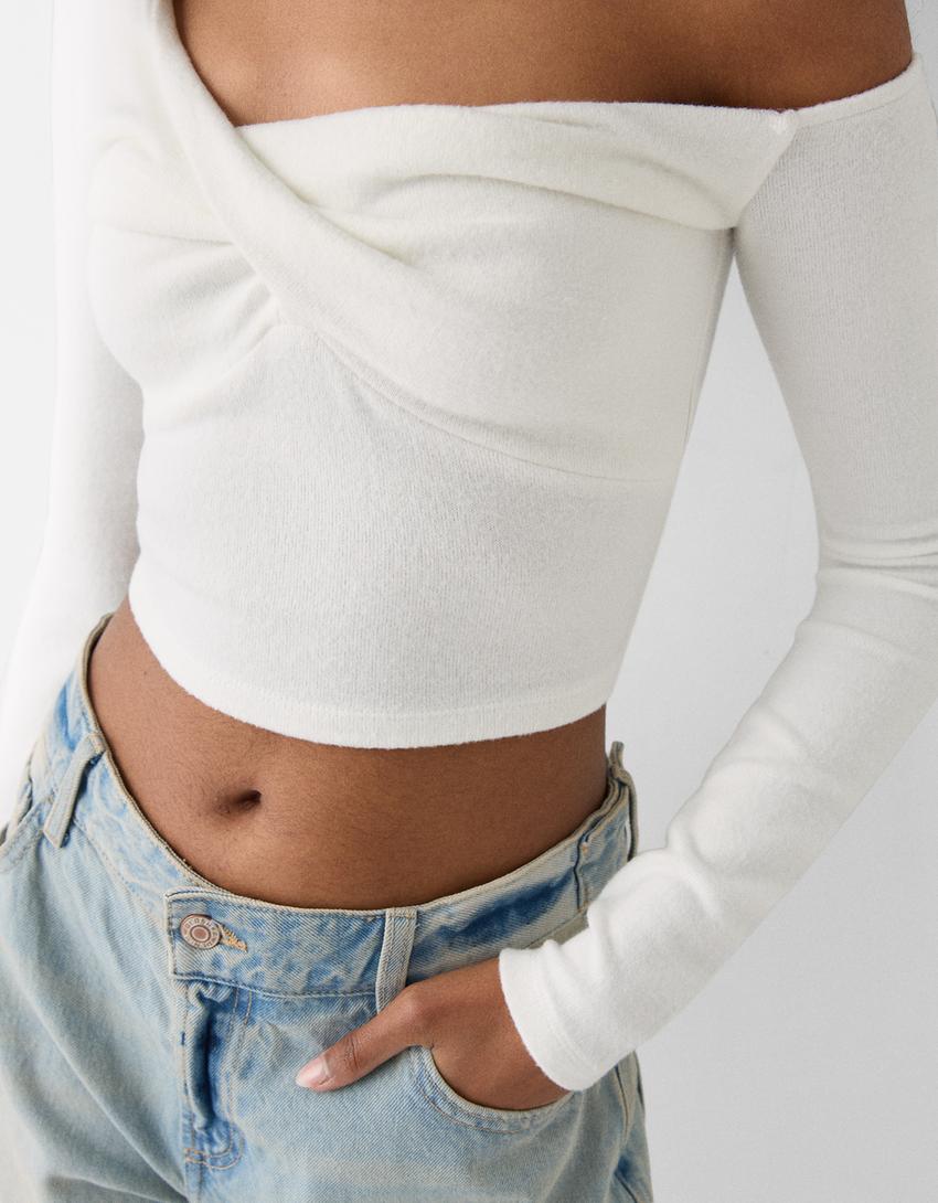 Knotted sweater-Off white-5