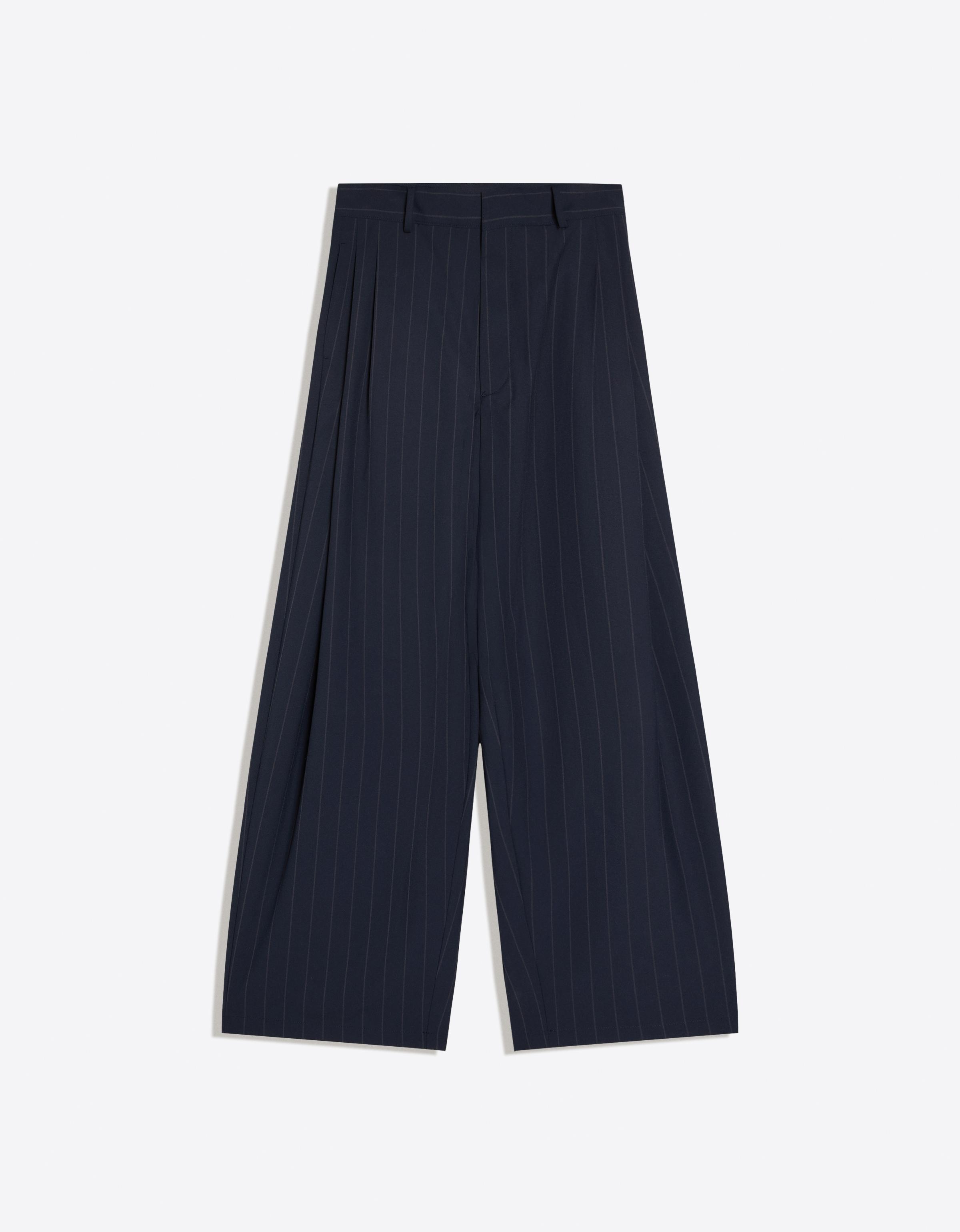 Super baggy pinstripe darted trousers — Navy