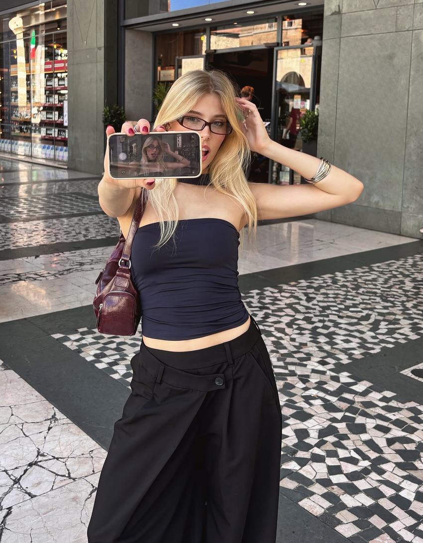 Top bandeau eșarfă-Bleumarin