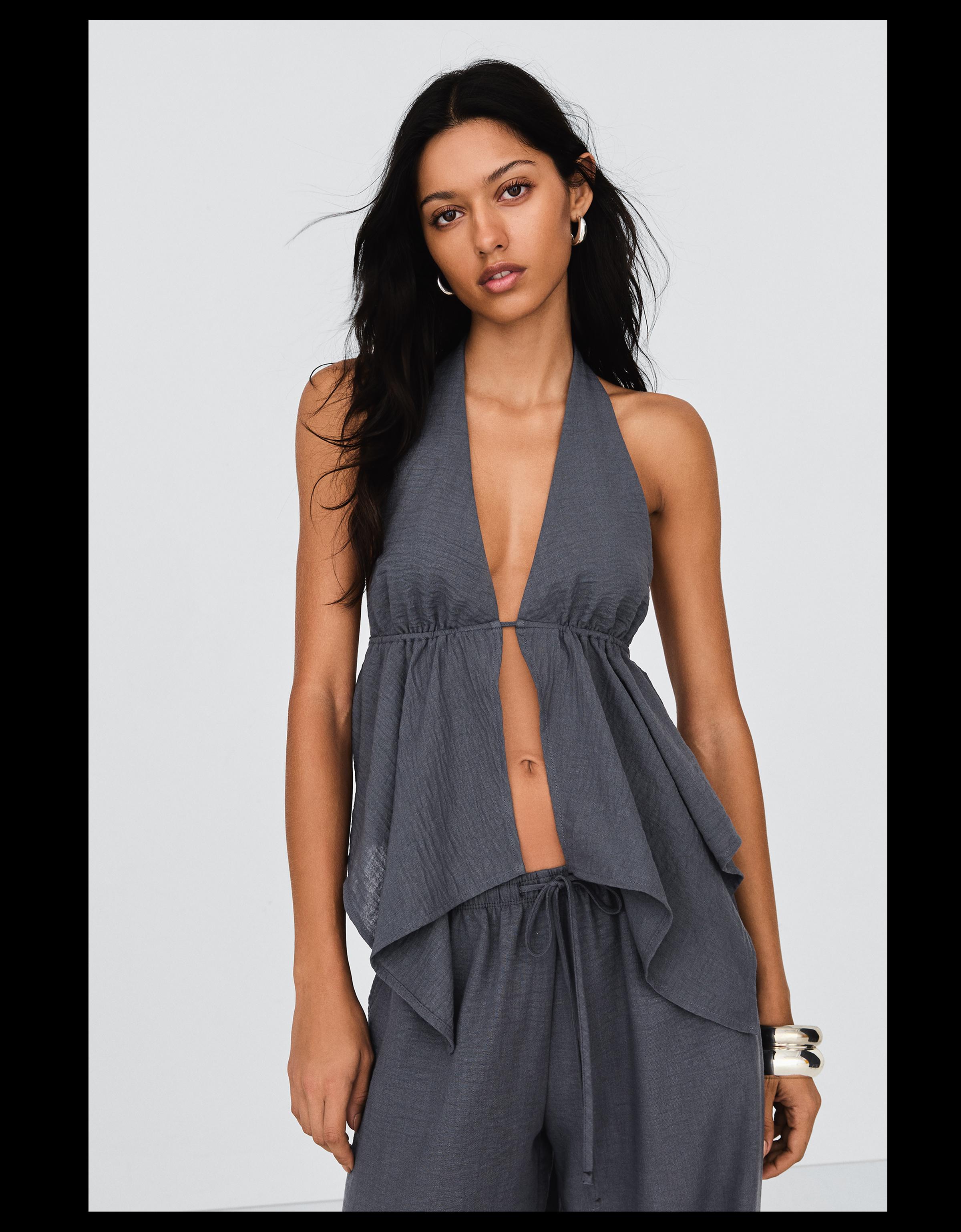 Halter yaka bağlamalı top - Görsel 48