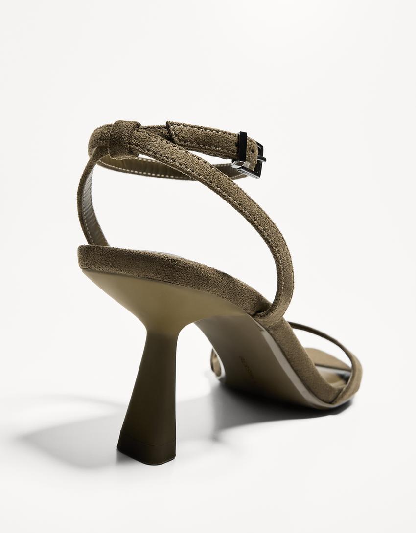 Sandales talon bride-Kaki-2