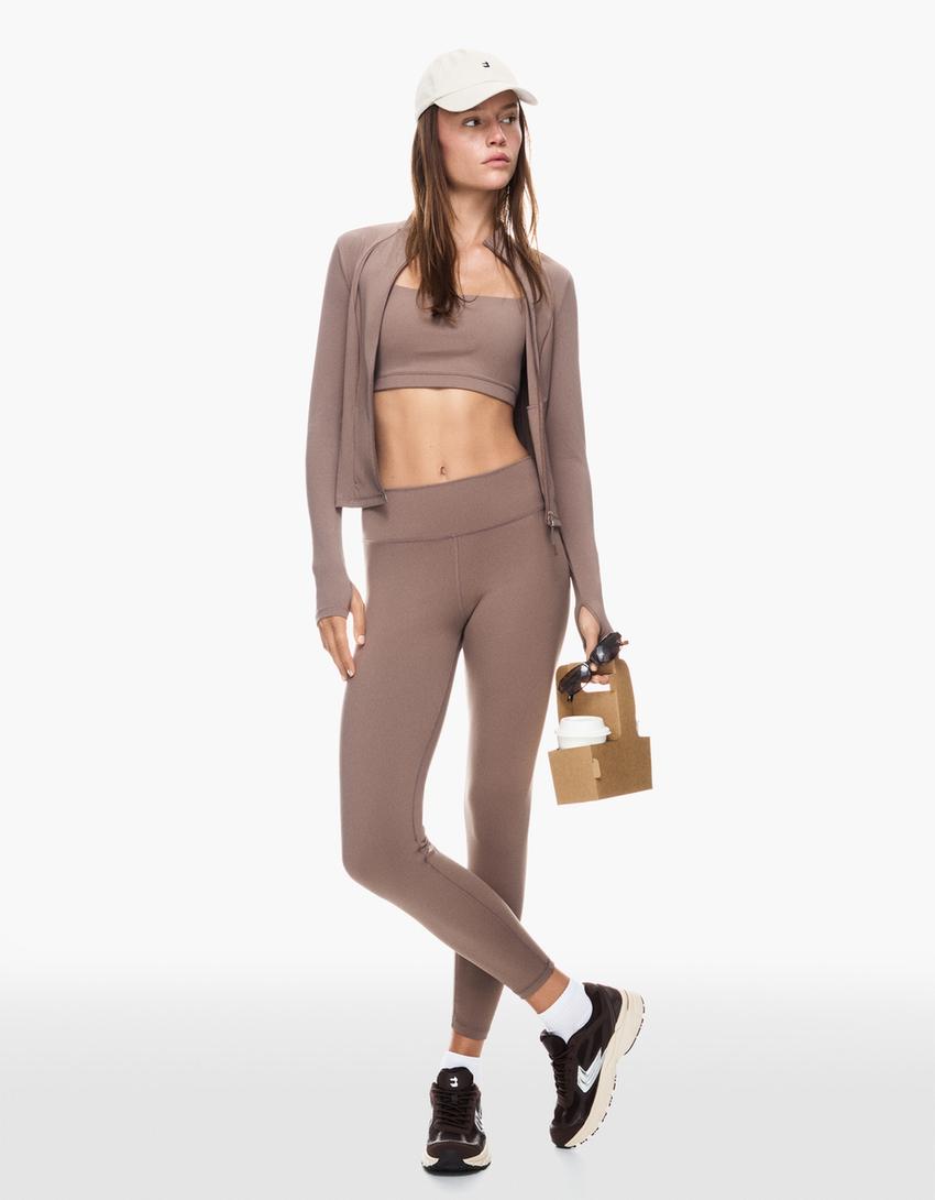 Quick dry & breathable zip-up sweatshirt-Camel